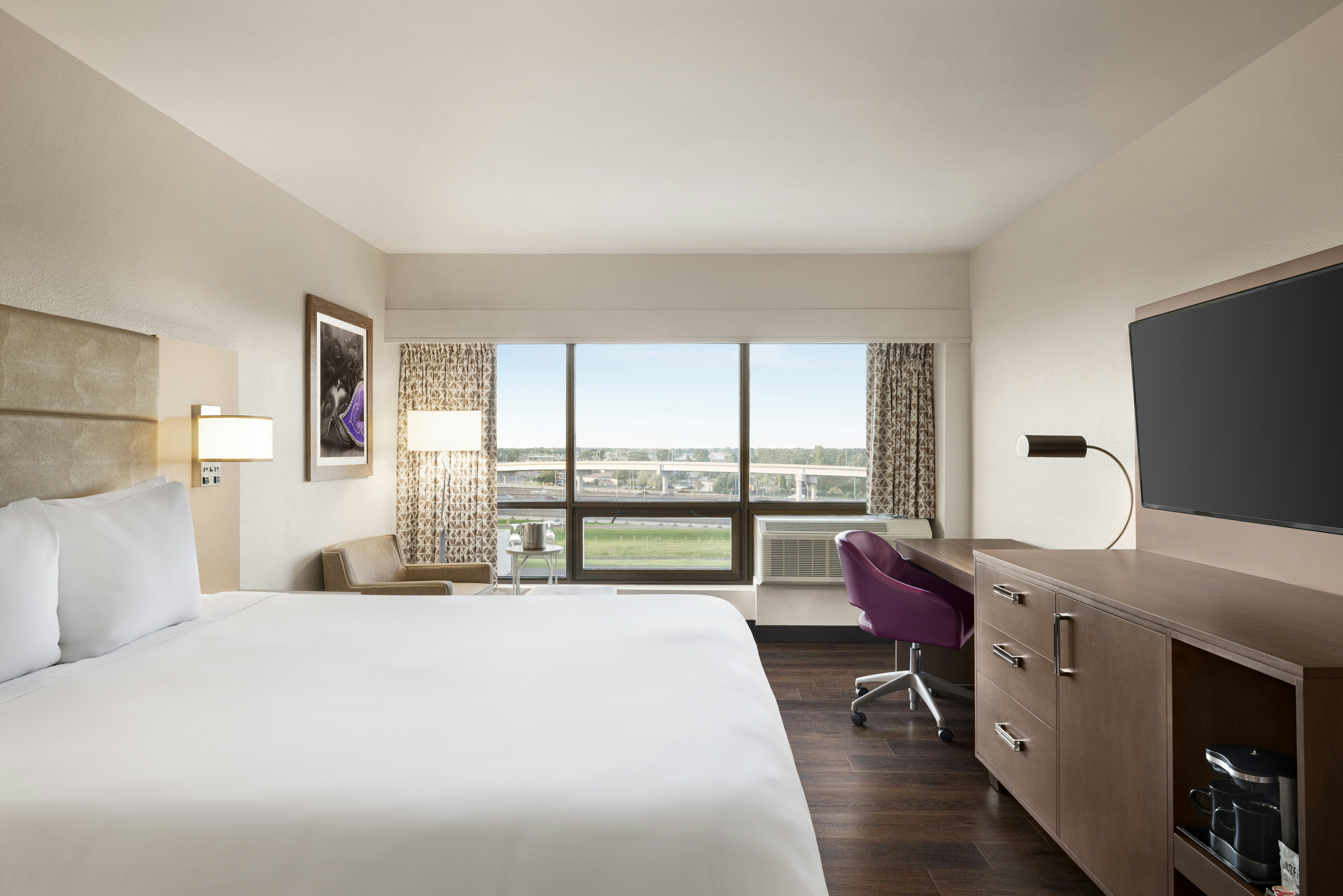 1 KING BED AND FRIDGE