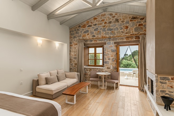 Private Pool Honeymoon Suite Sea View - Living Area