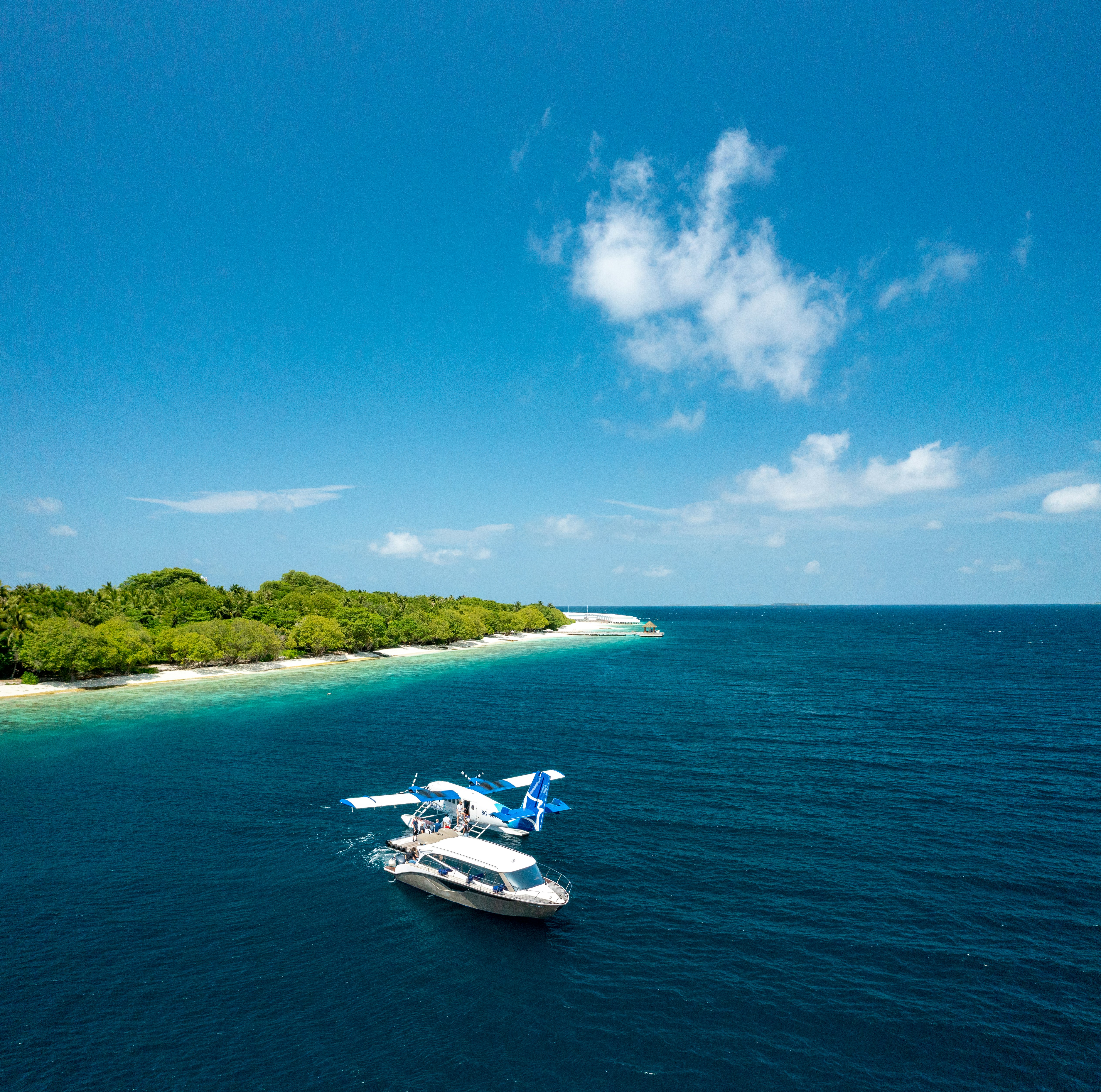 Amilla Seaplane Arrival