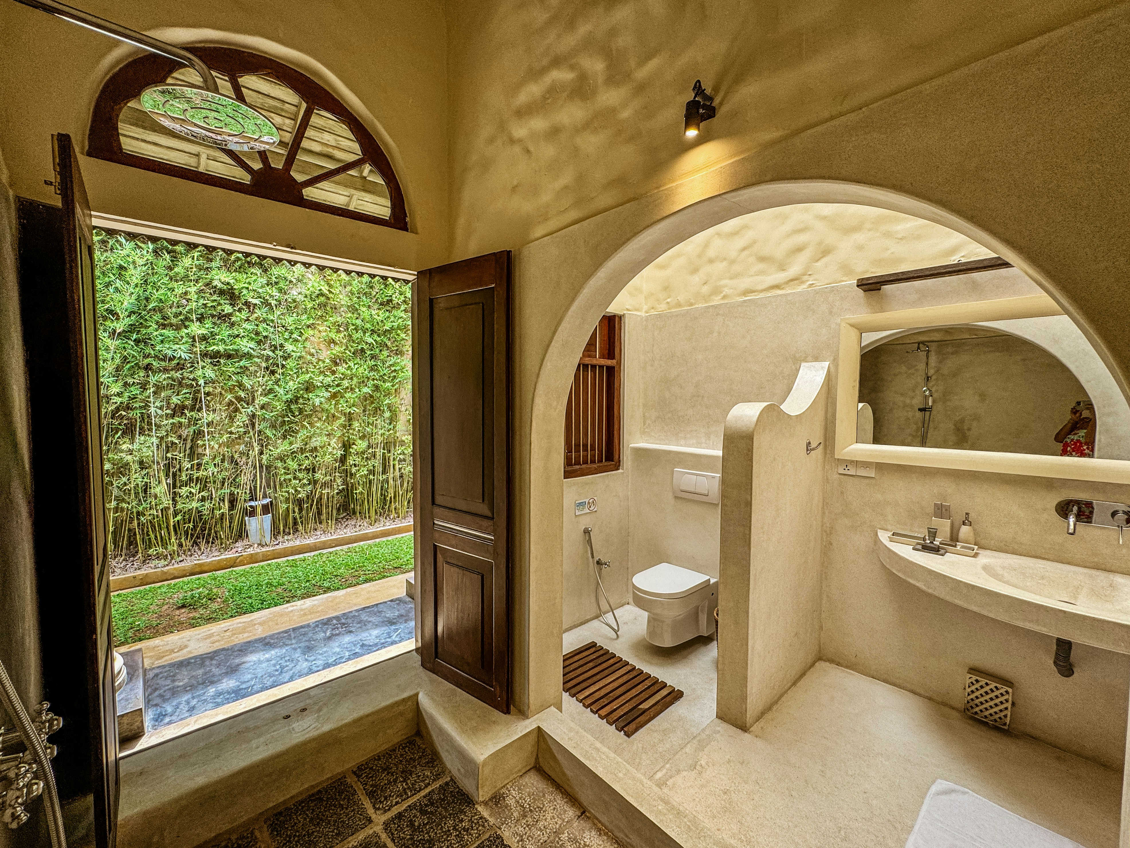 Shower area with Garden View