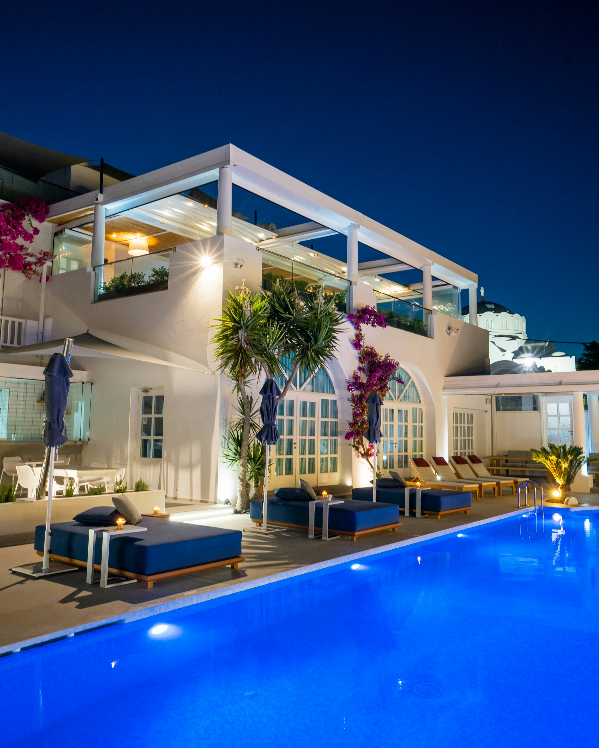 Ifestioni Restaurant & Pool Night View