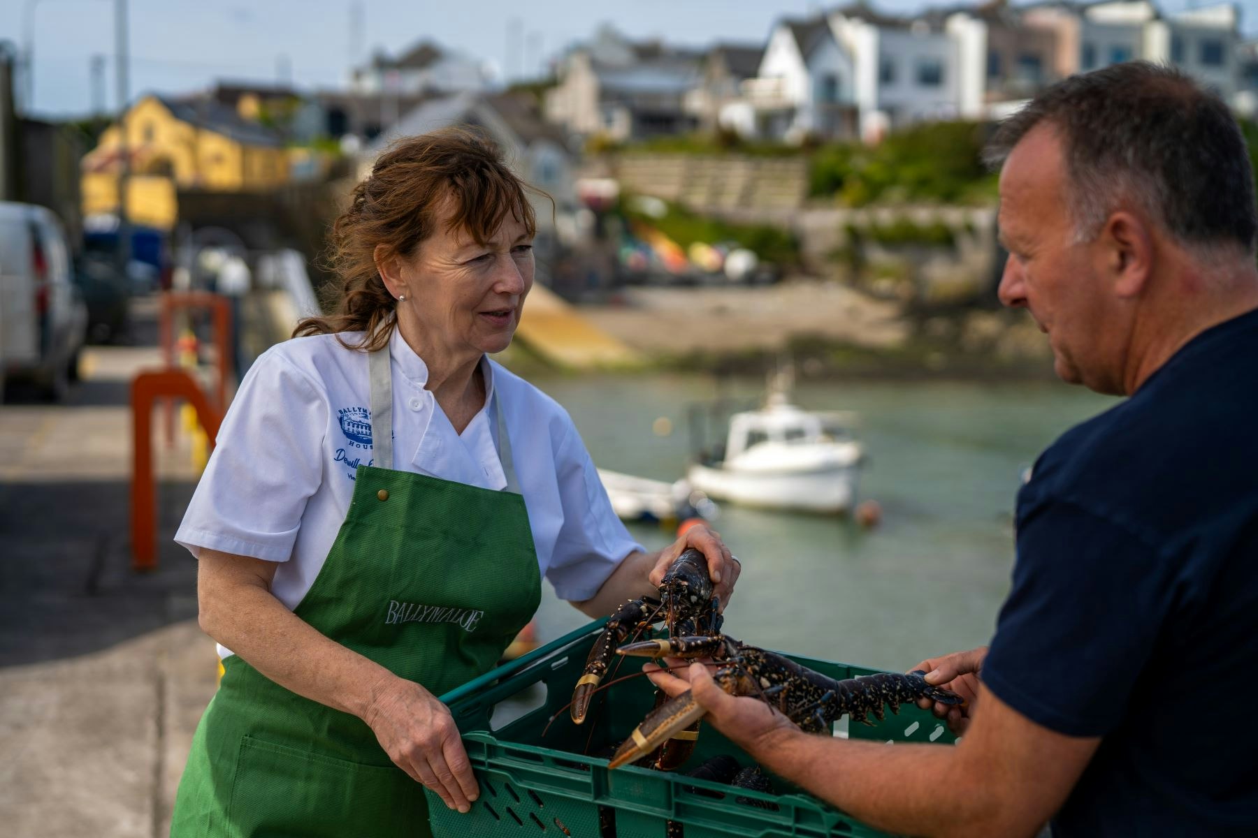 Dervilla O Flynn Meeting Fish Supplier In Ballycotton