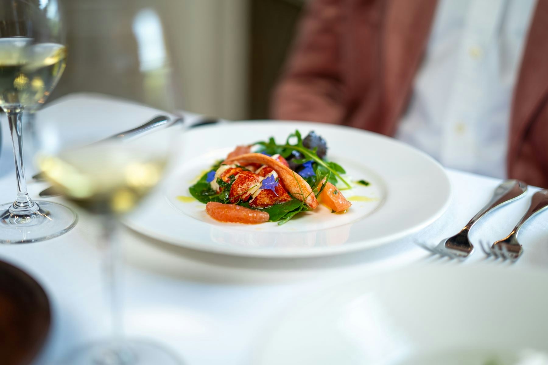 Ballycotton Day Boat Lobster Salad With Pink Grapefruit Garden Leaves