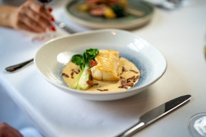 Roasted Ballycotton Monkfish Ballymaloe Cider Gubbeen Bacon Cream Shanagarry Pak Choi