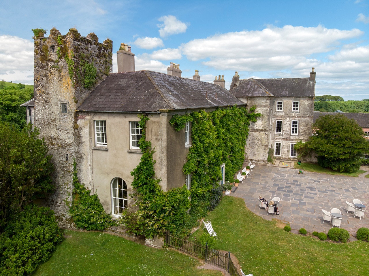 Aerial View From Pool of Castle Turret - Photo by Christopher Michel