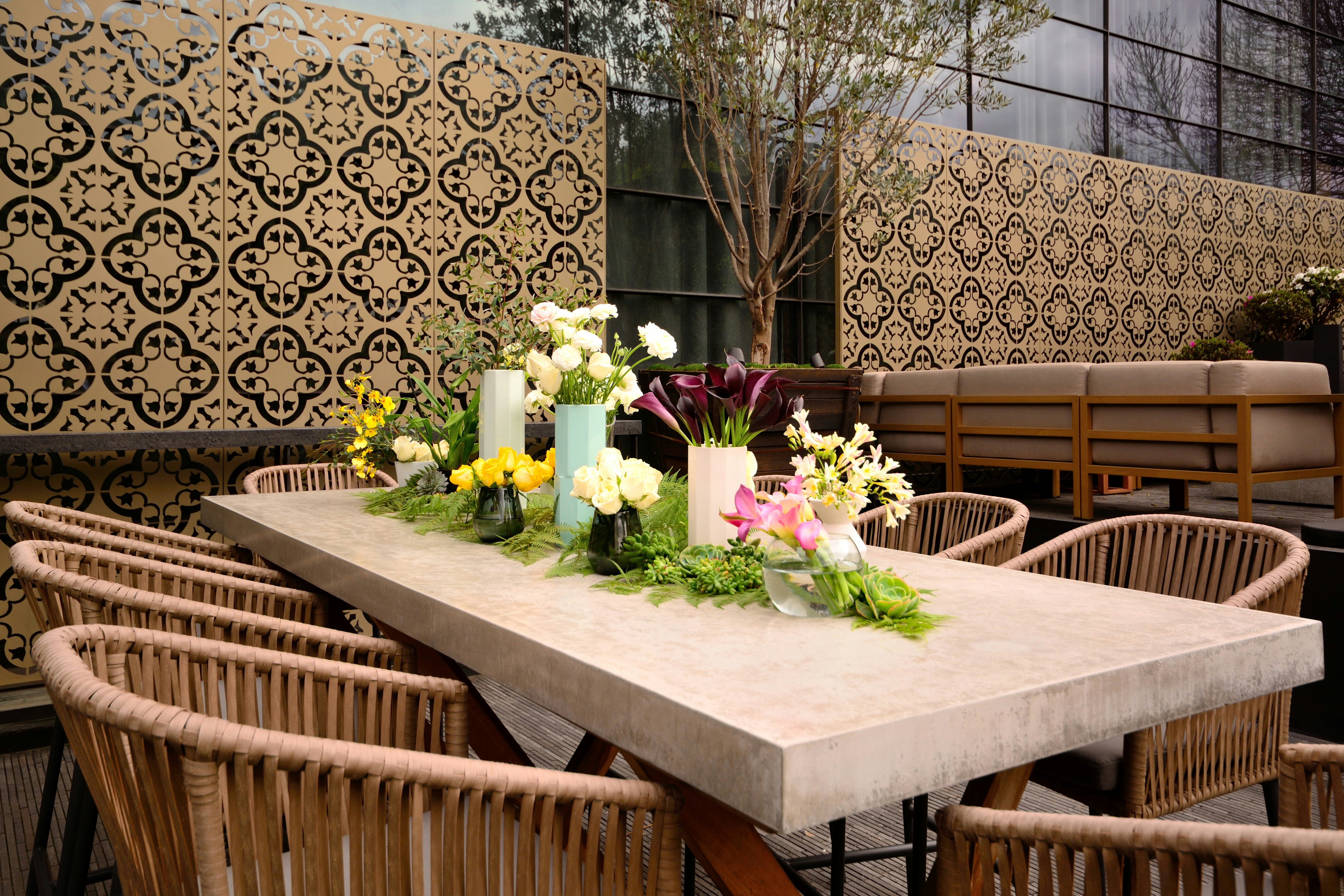 Restaurant Roof Deck High Boy Florals
