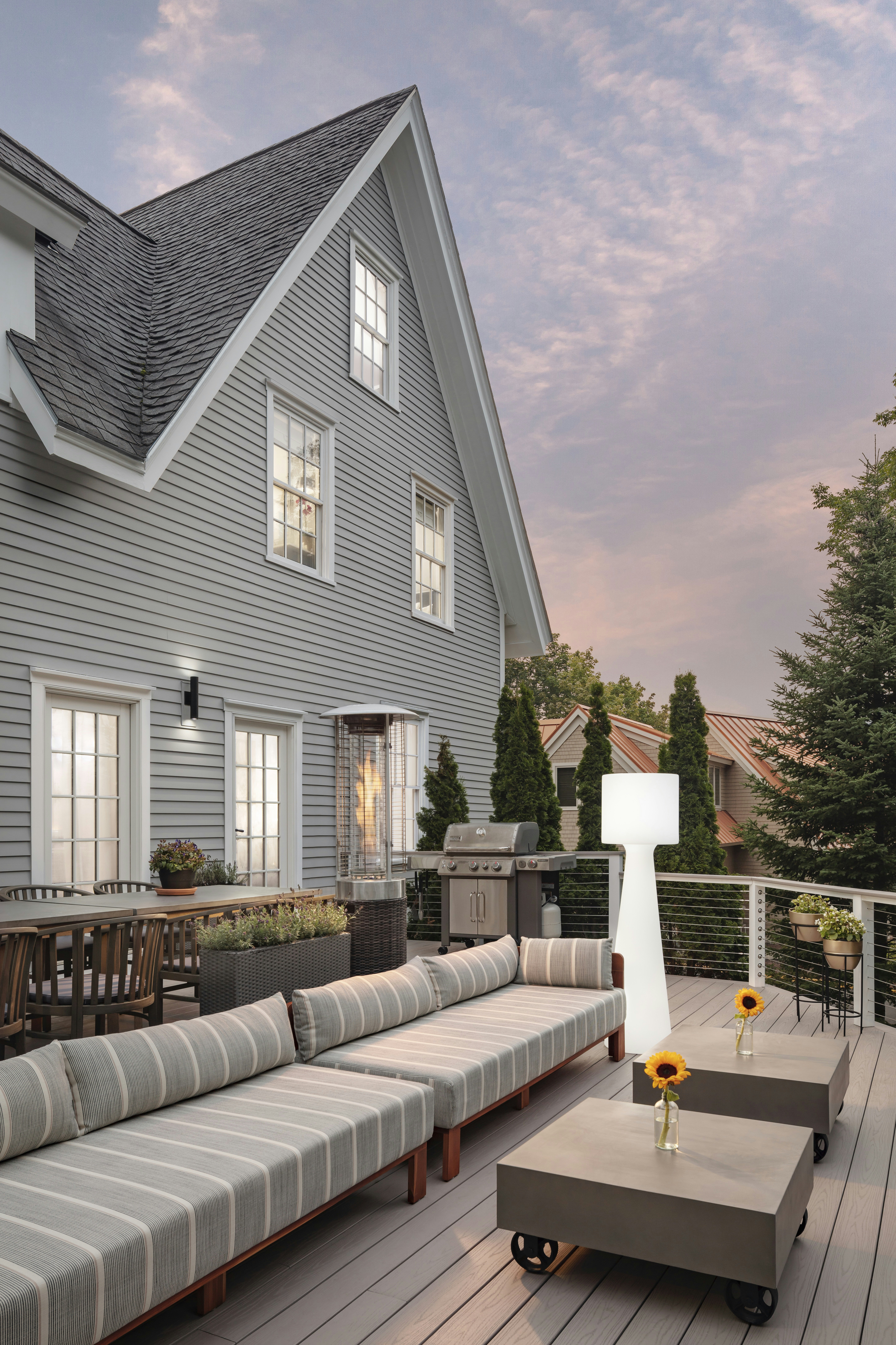 Camden Harbor Villa - Back Porch Evening