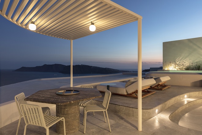 Two Bedroom Pool Villa with Caldera Sea View - Terrace