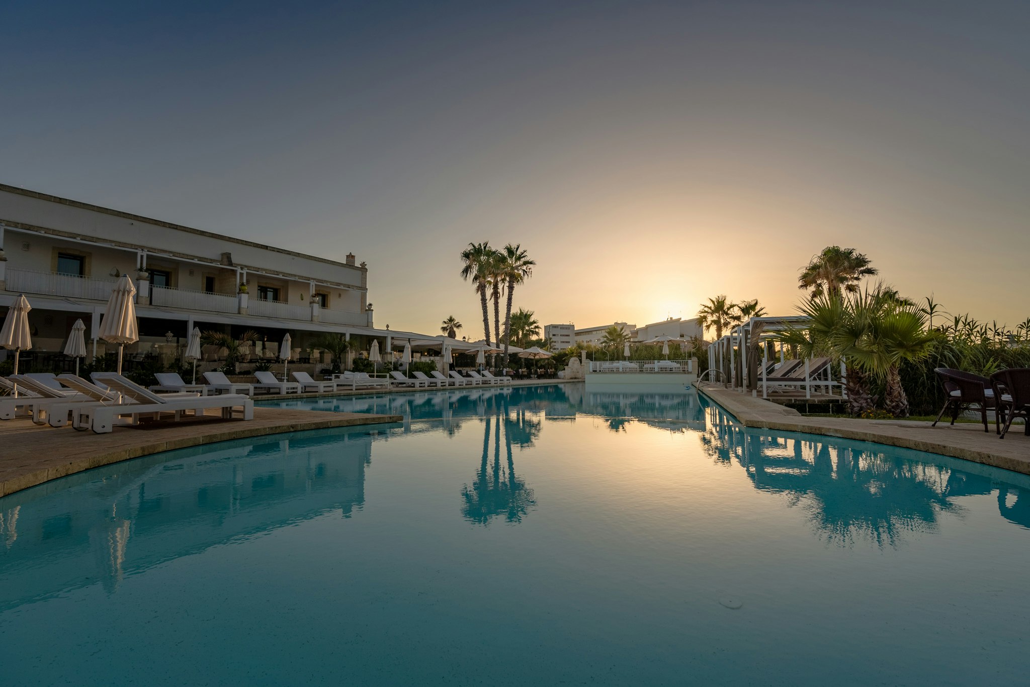 Outdoor Pool Sunset
