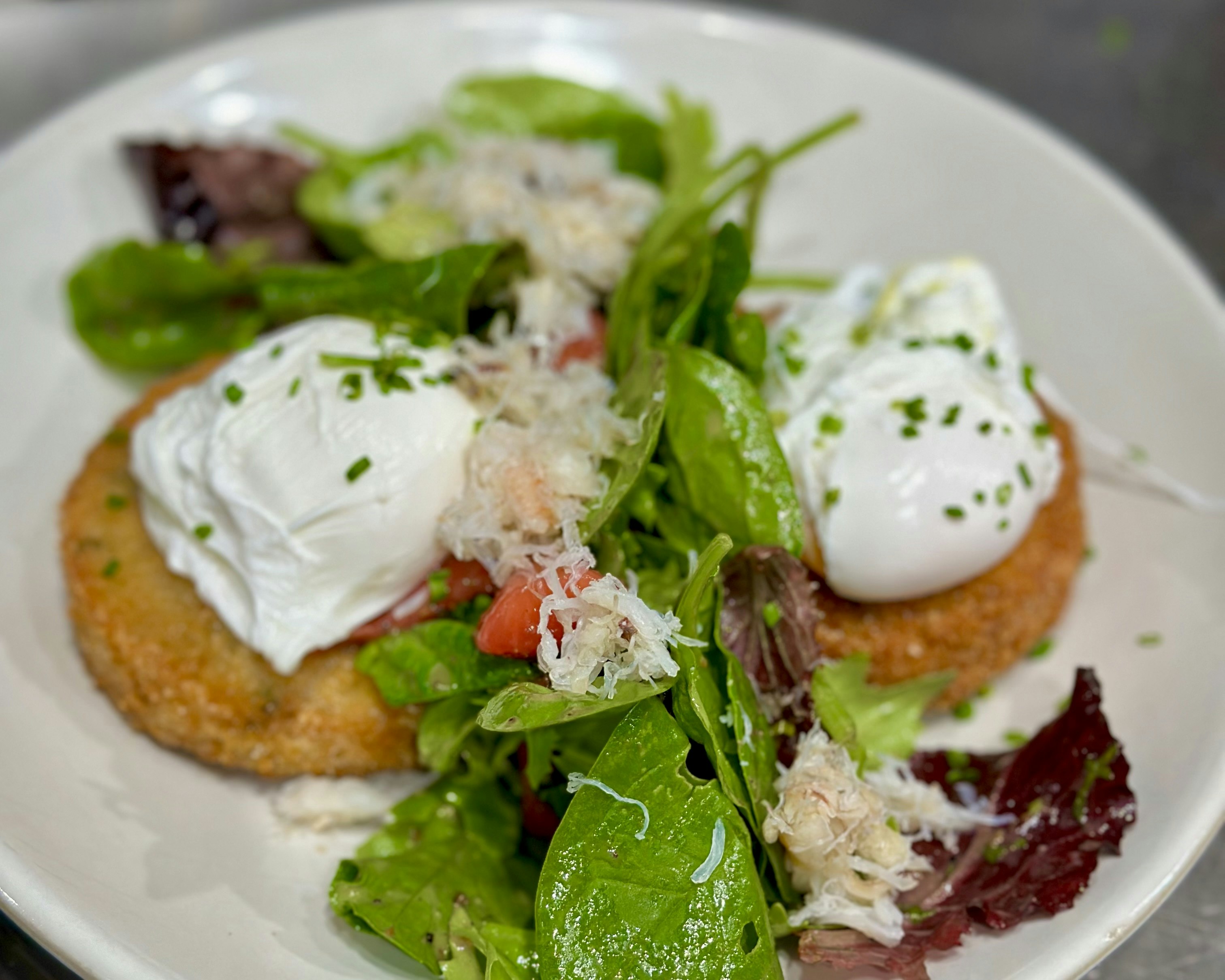 Crab and halibut benedict by Chef Jason Wilson