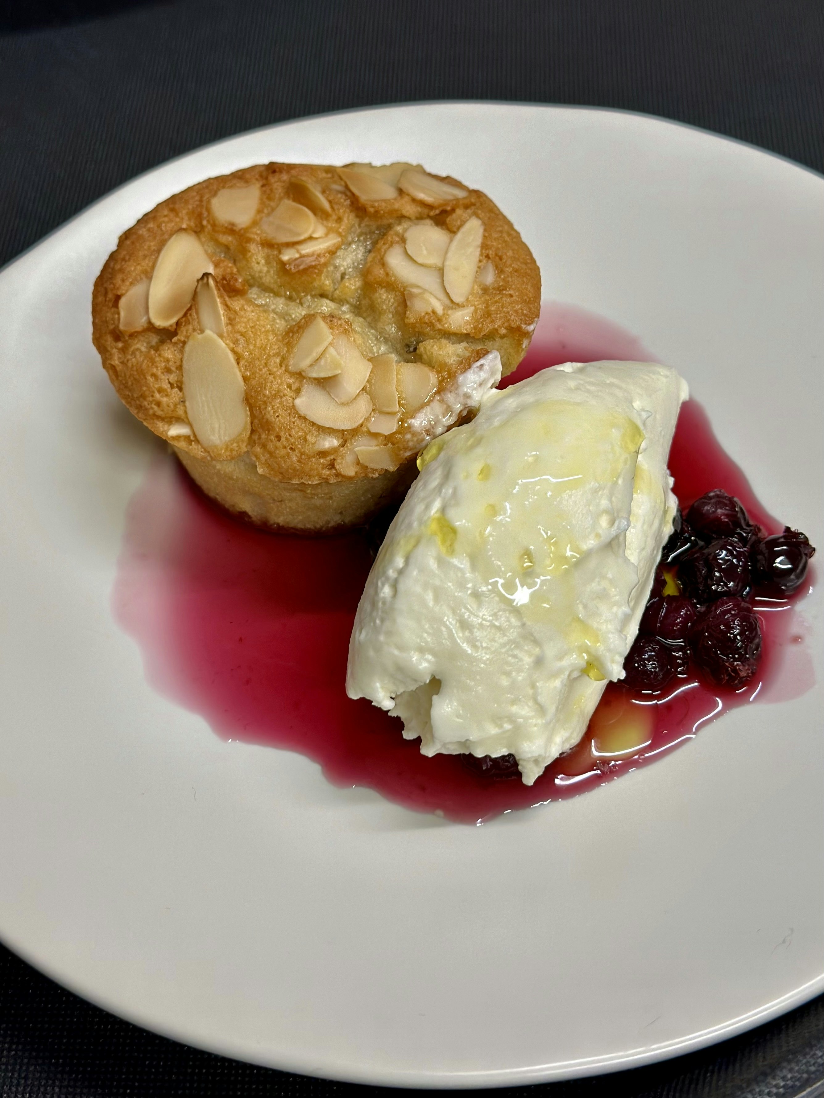Almond lavender cake and chantilly cream by Chef Jason Wilson