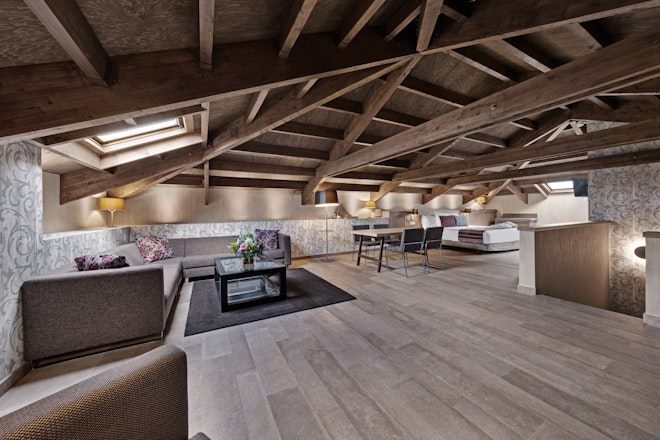 Attic Suite - Bedroom & Living Area