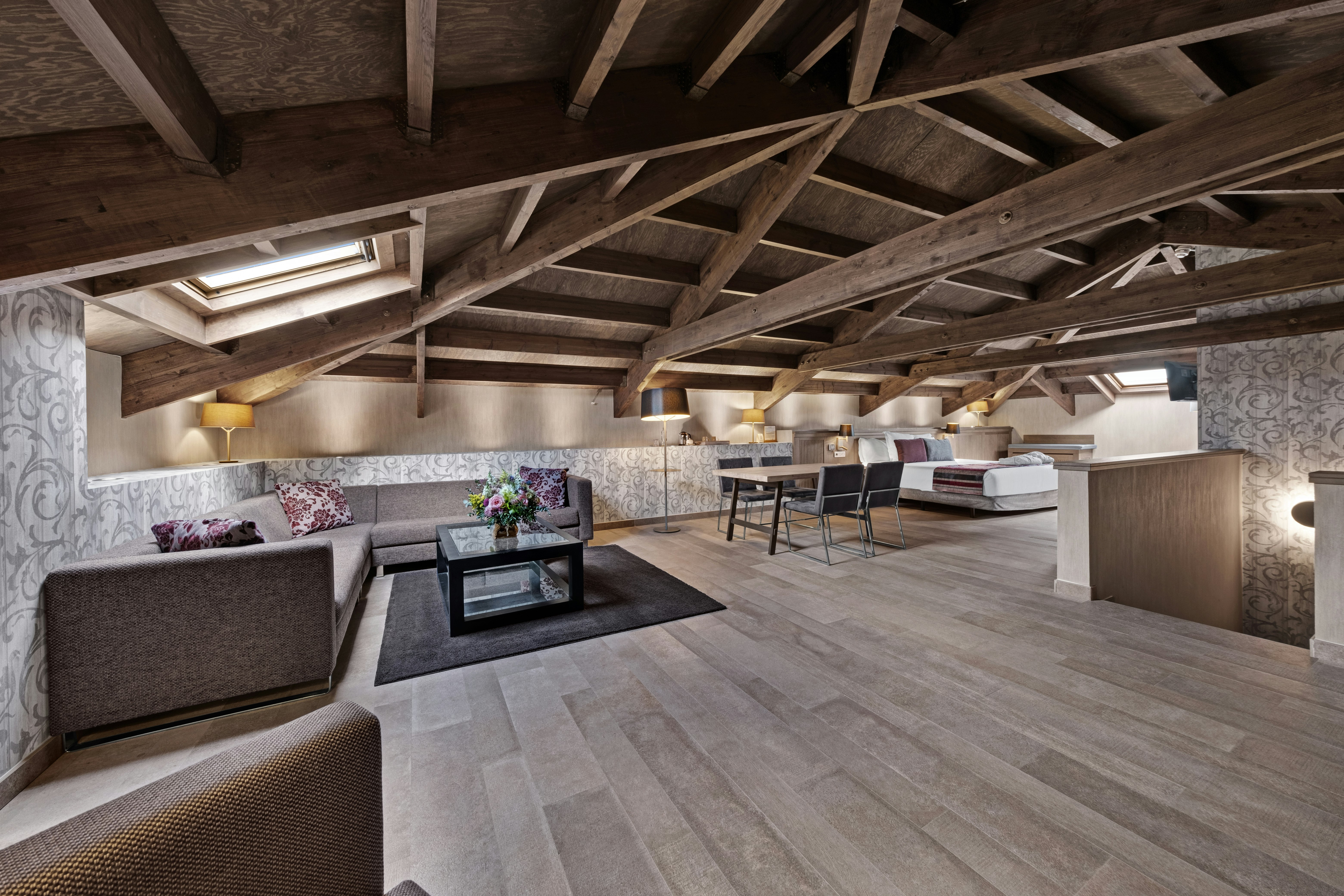 Attic Suite - Bedroom & Living Area