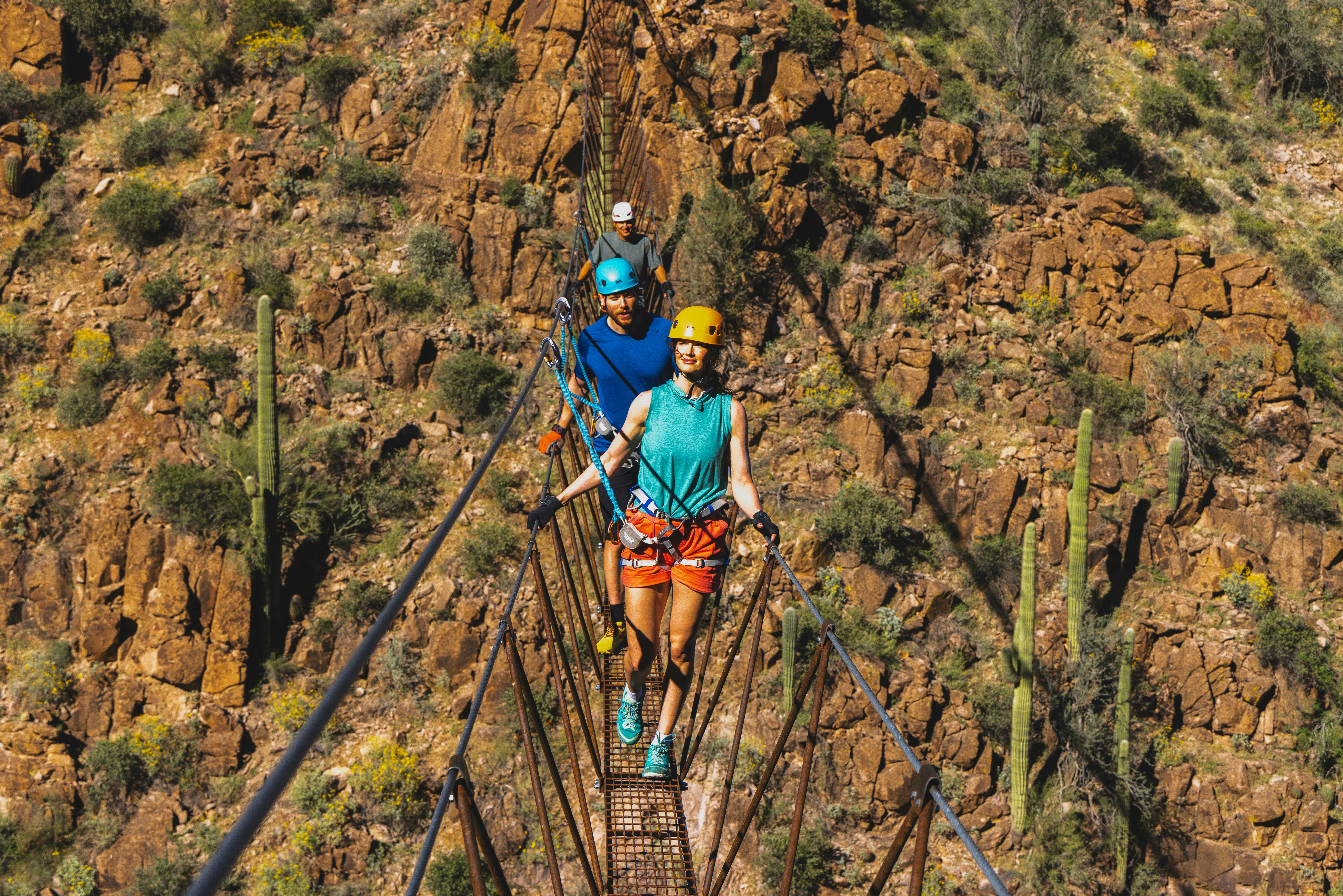 Couple on Via Ferrata at Castle Hot Springs
