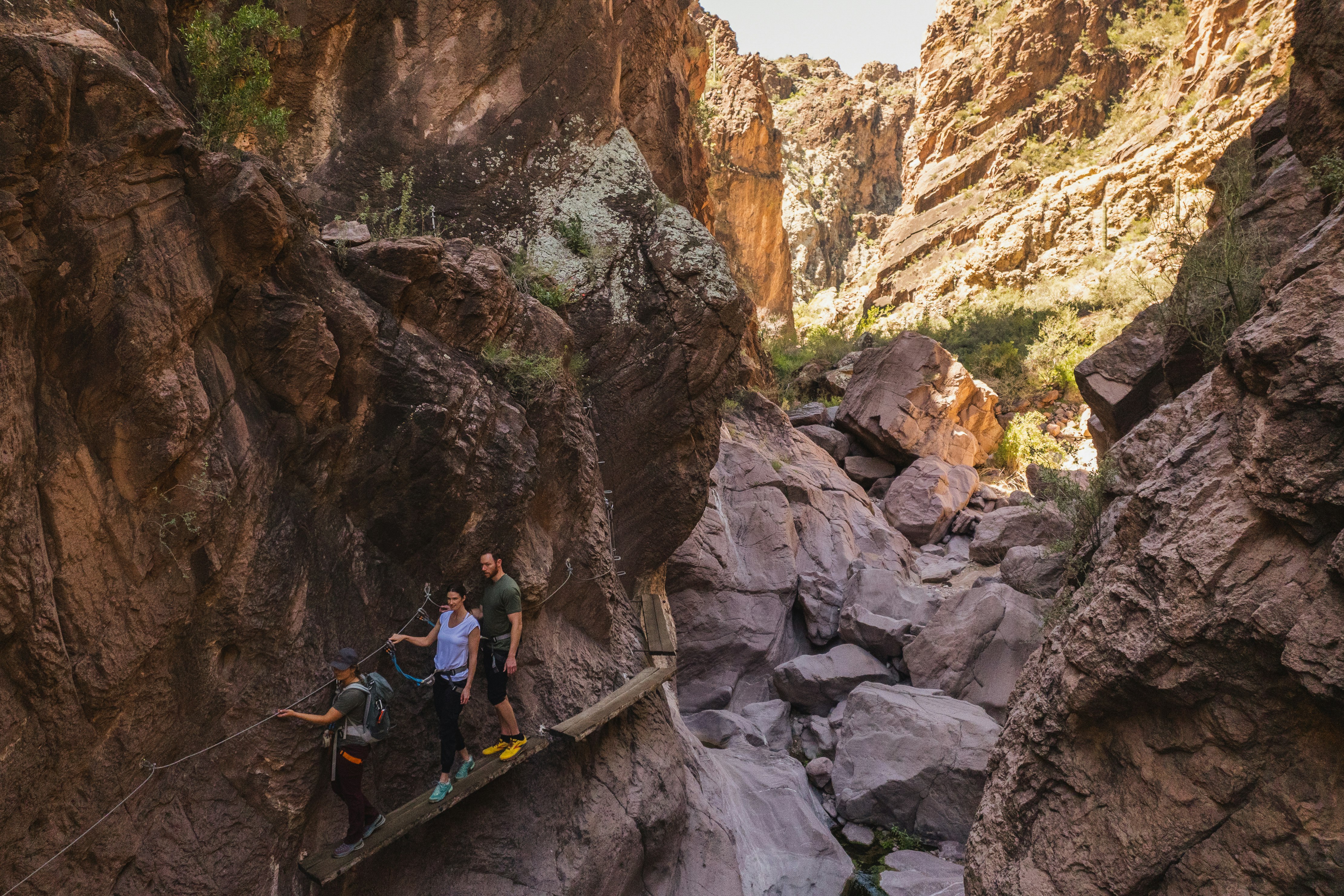 Couple at Canyoneering at Crater Canyon at Castle Hot Springs