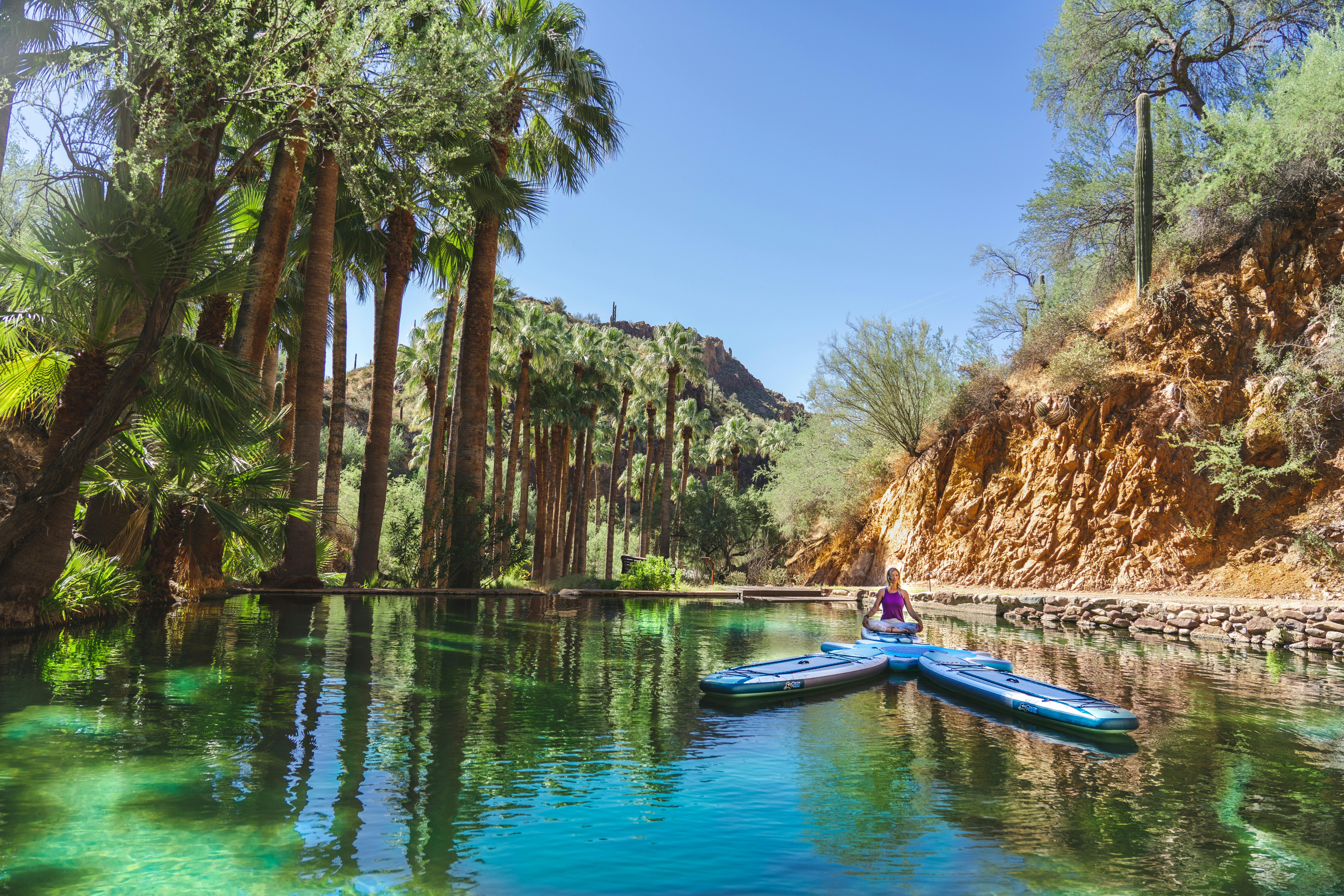 Paddleboard Yoga in the Hot Springs