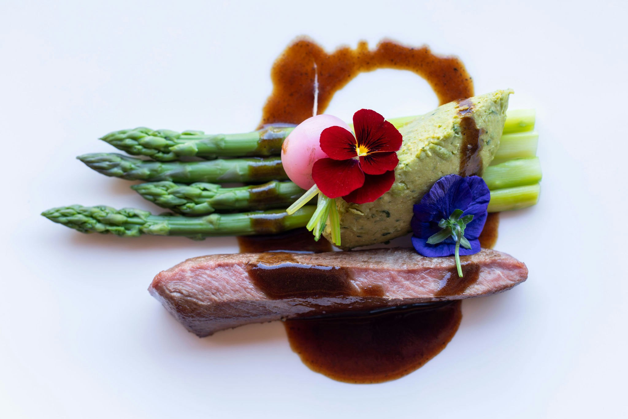 Lamb fillet, spring vegetables and pure Arabica coffee juice
