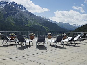 Set against a breathtaking mountain backdrop