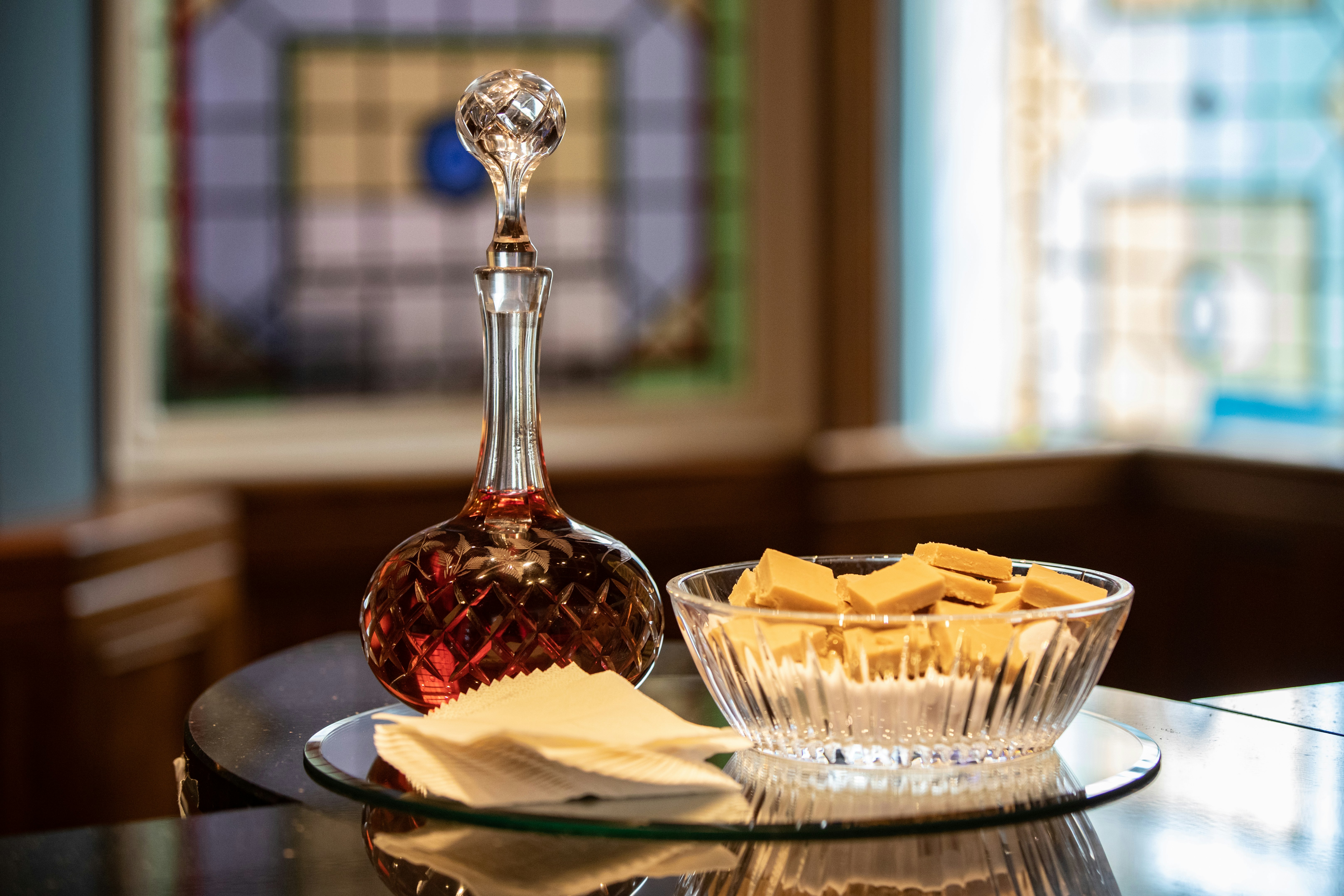 Your welcome drink and fudge awaits