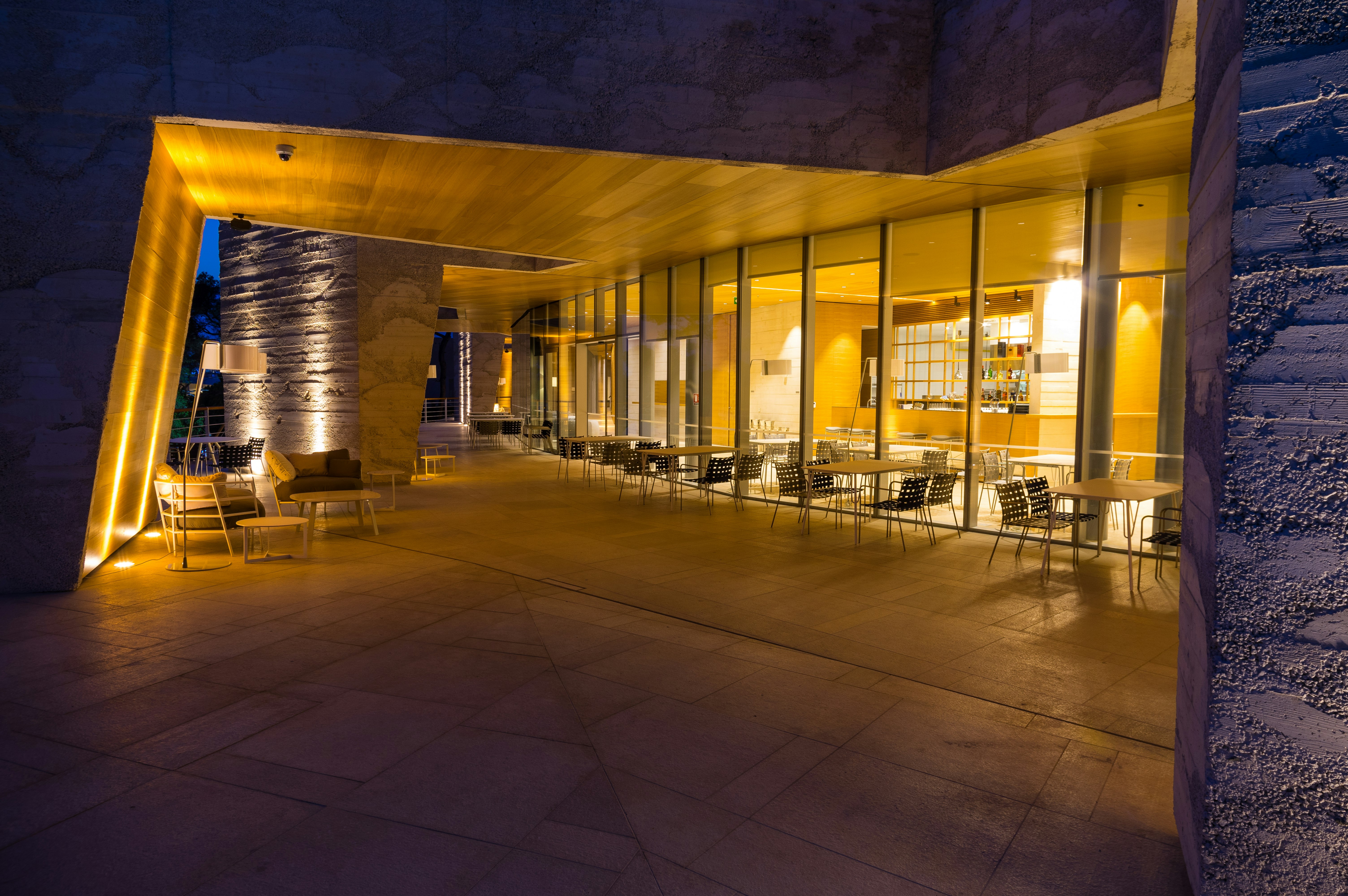 Yacht Club Exterior By Night