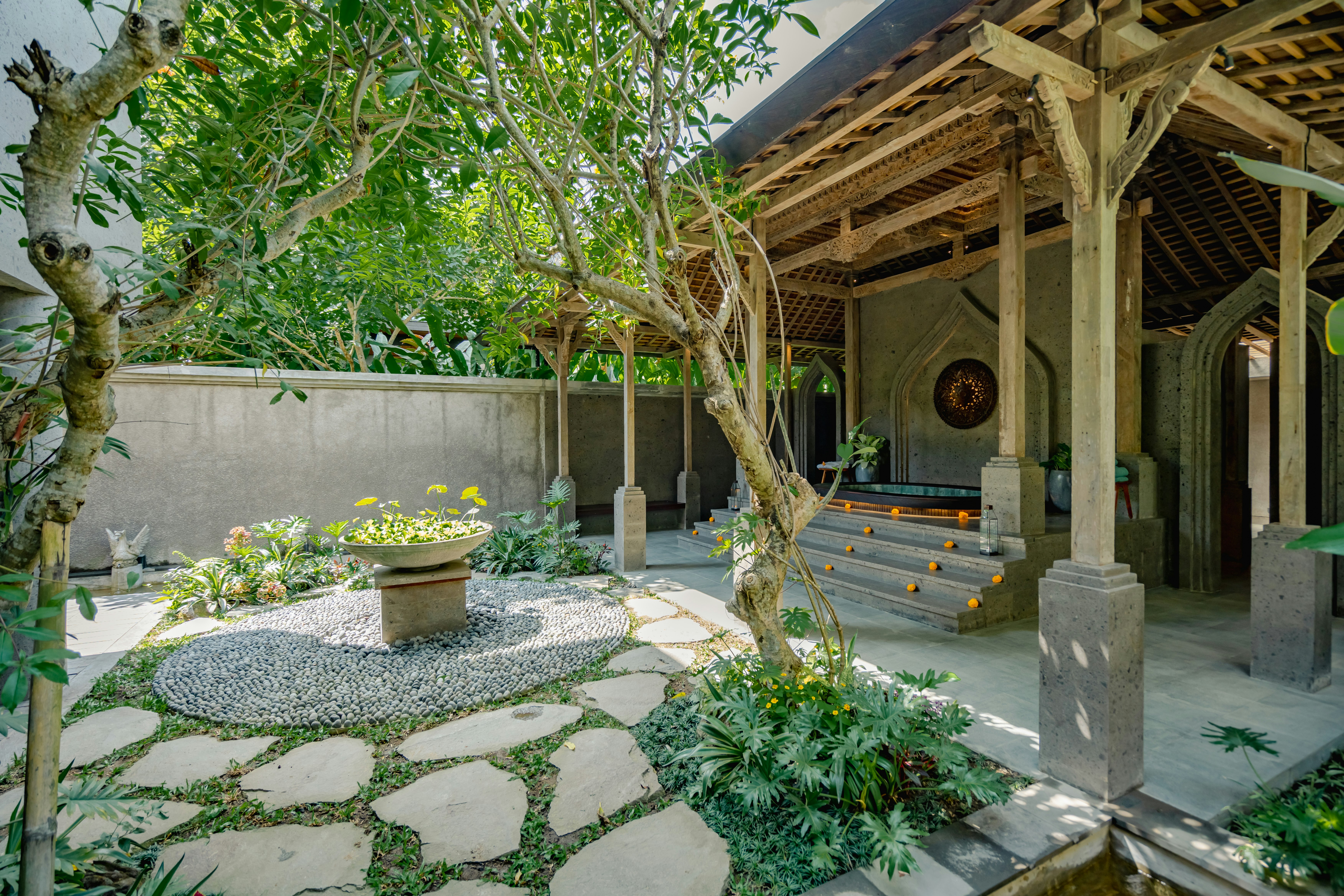 Bali Bath House at The Bali Eden completed with private cold plunge pool, traditional sauna, shower room, and lounge.
