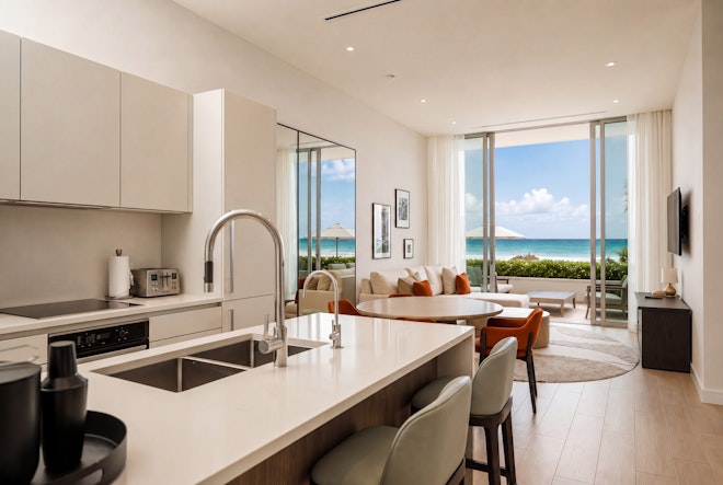 Two Bedroom Pool Front Suite - Kitchen