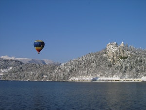 Hot Air Ballooning over Bled in Winter