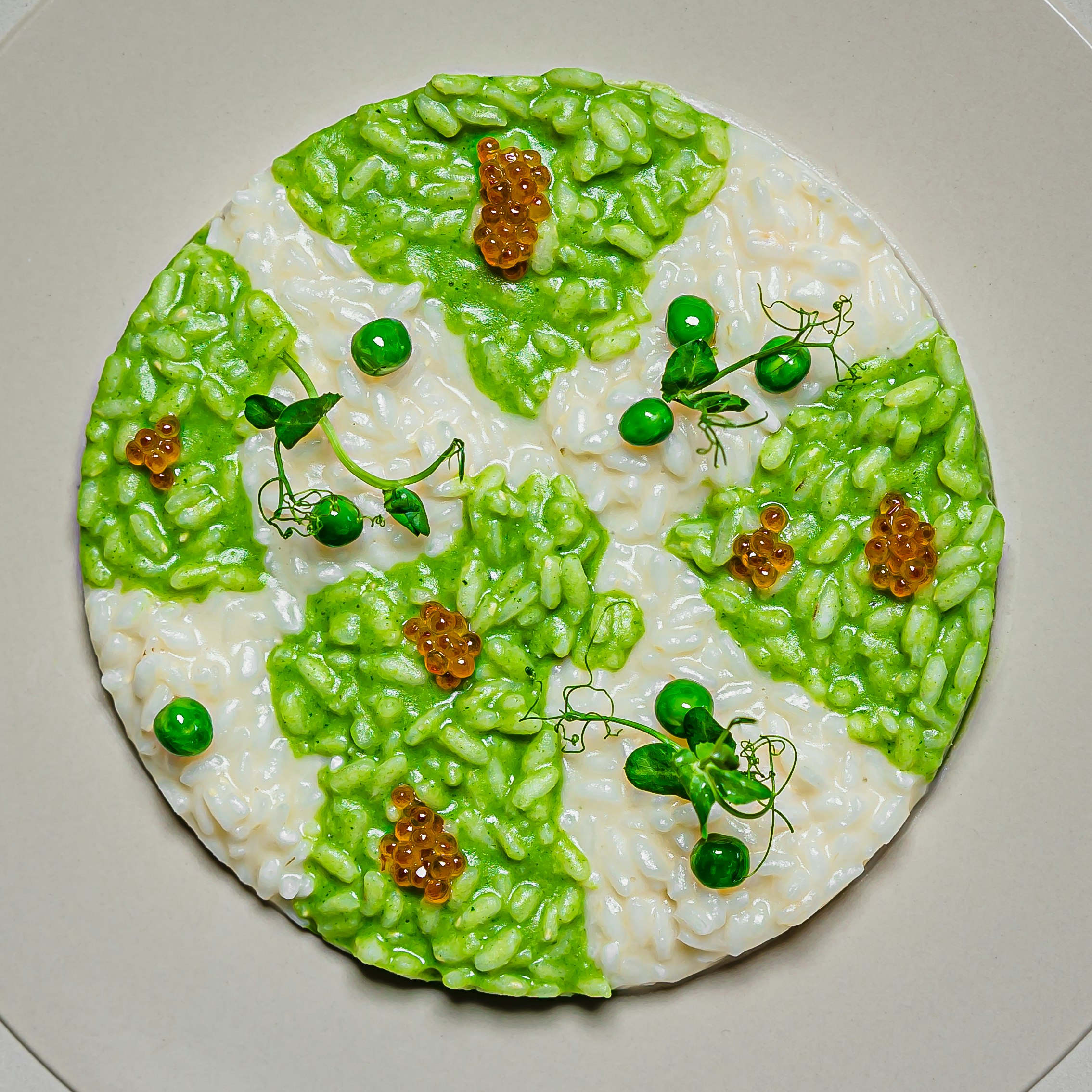 Le Relais Risotto Mantecato Ai Piselli E Sommacco Uova Di Trota