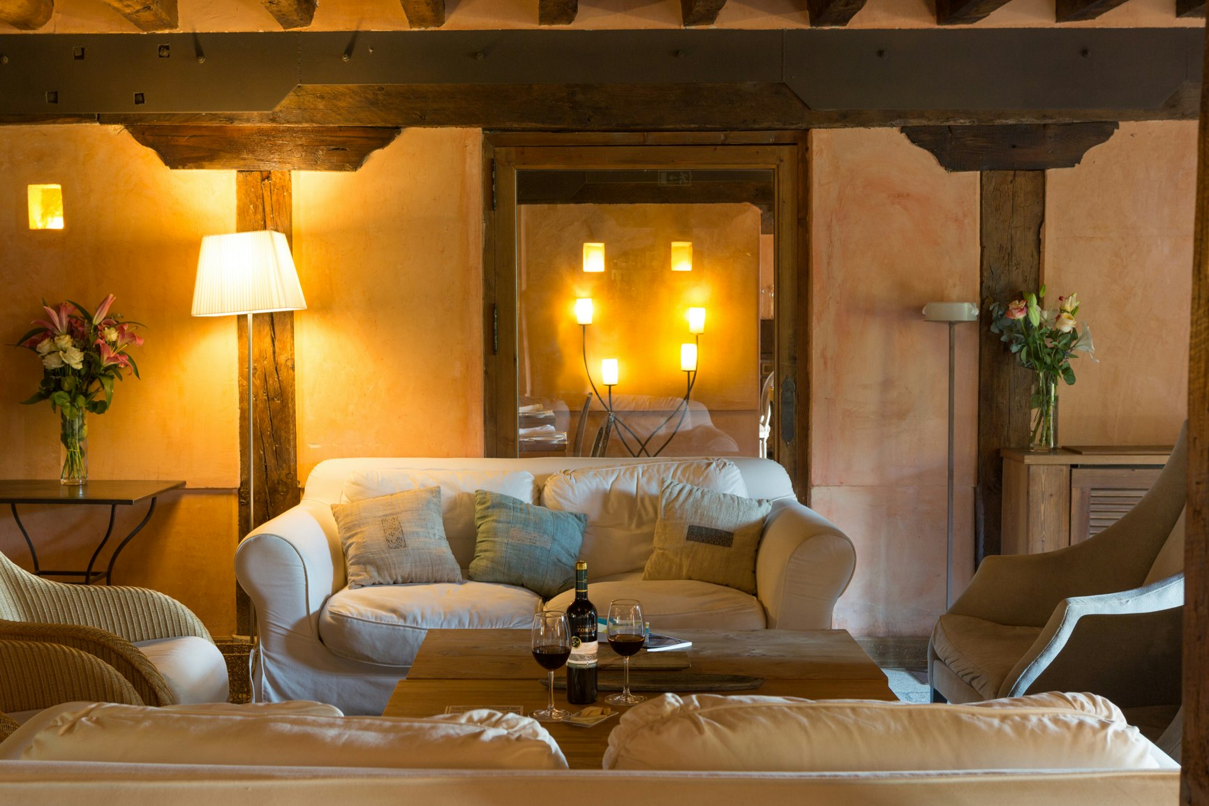 Fireplace in the lounge area