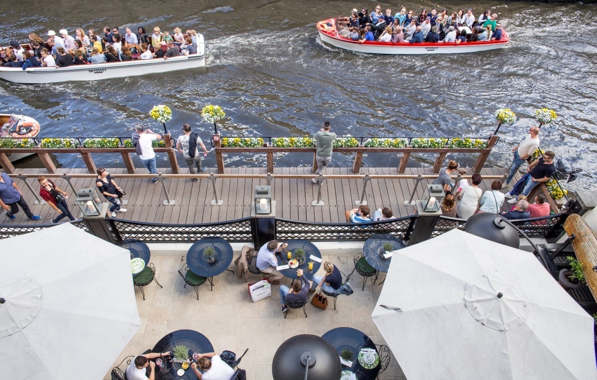 View of the Terrace by the ‘Dijver’ canal