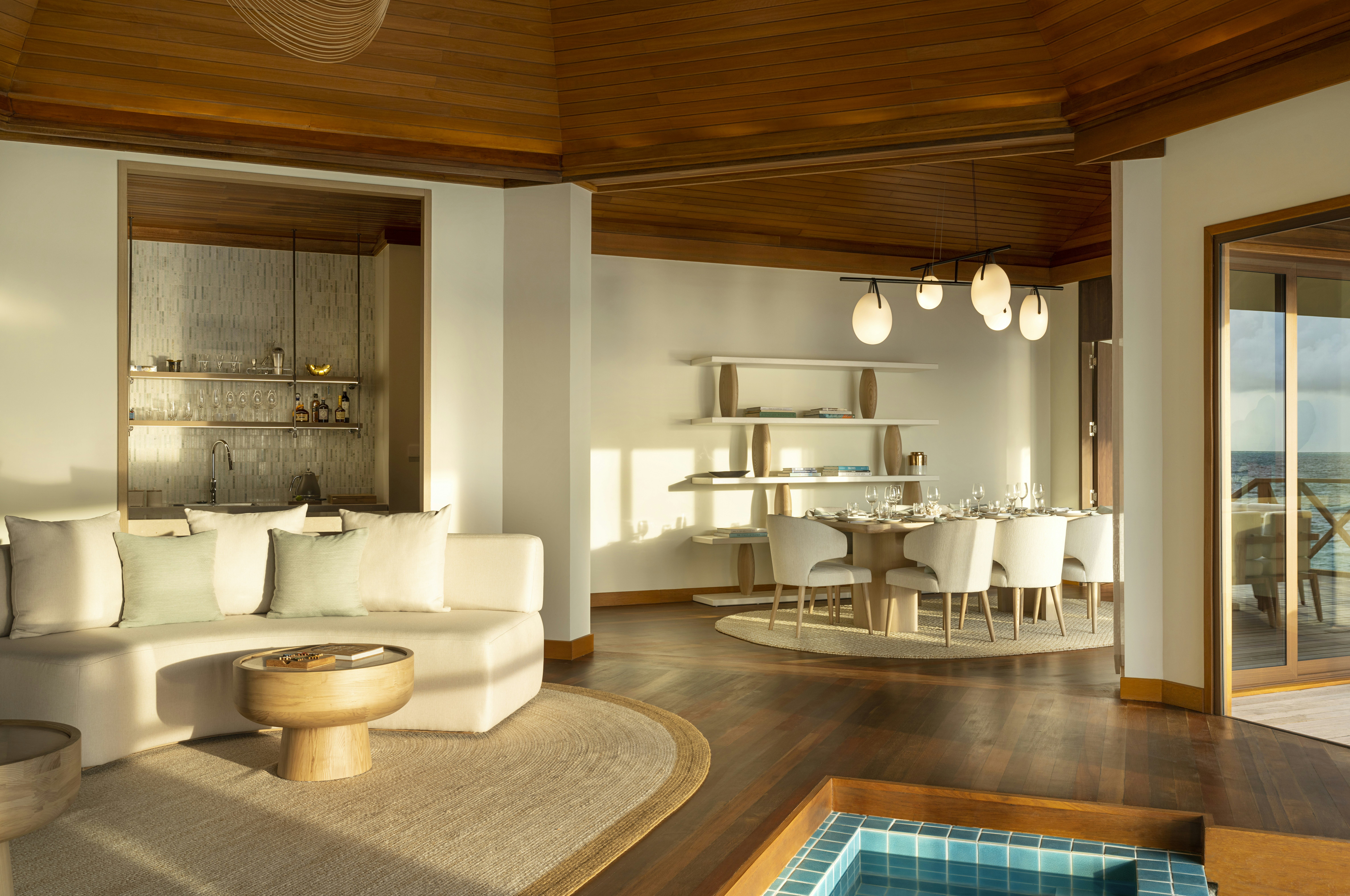 Two Bedroom Ocean Pavilion with Indoor-Outdoor Pool - Living Area