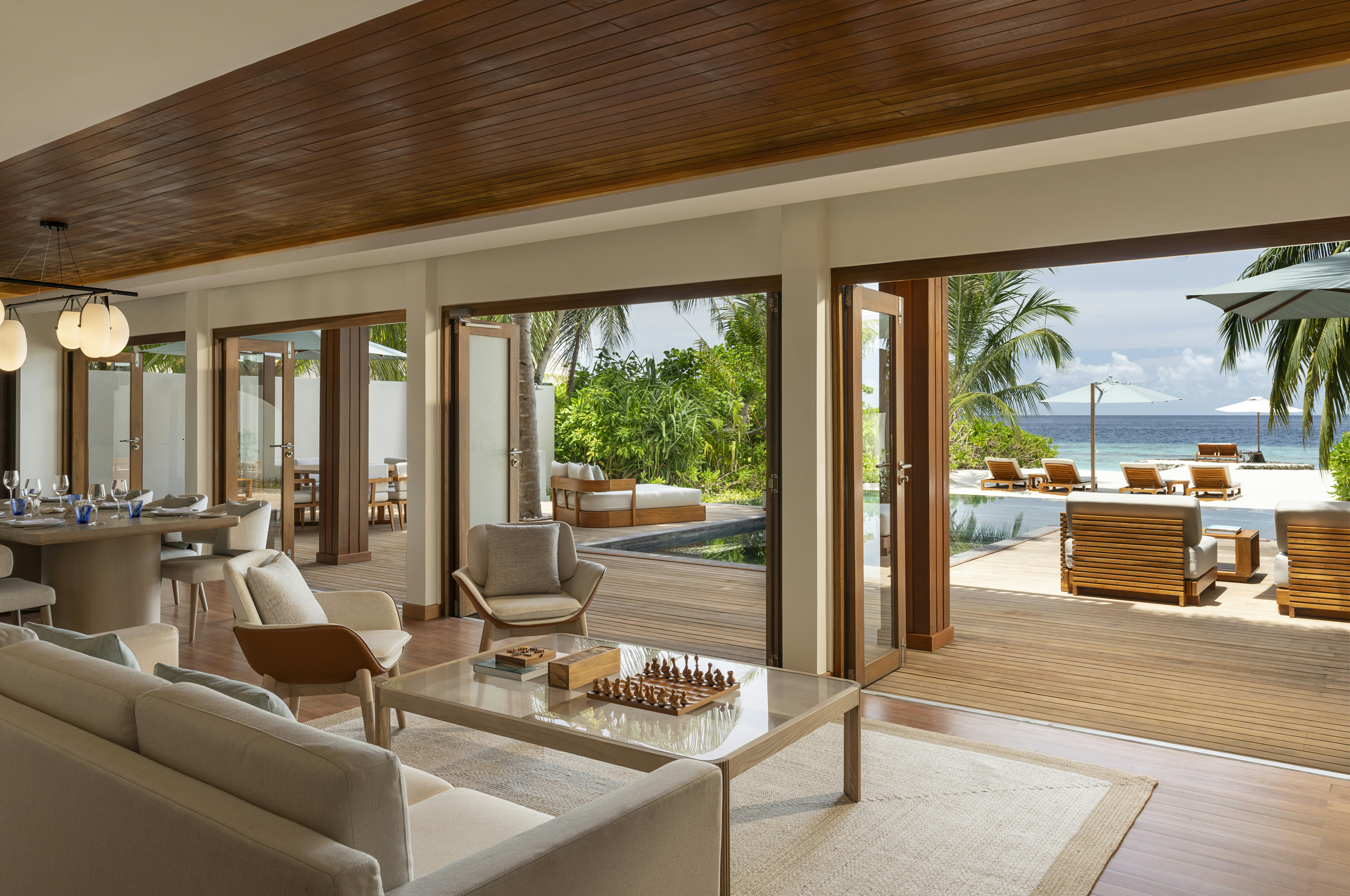 Two Bedroom Beach House with Pool - Living Area