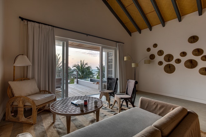 One Bedroom Oceanfront Villa - Living Area