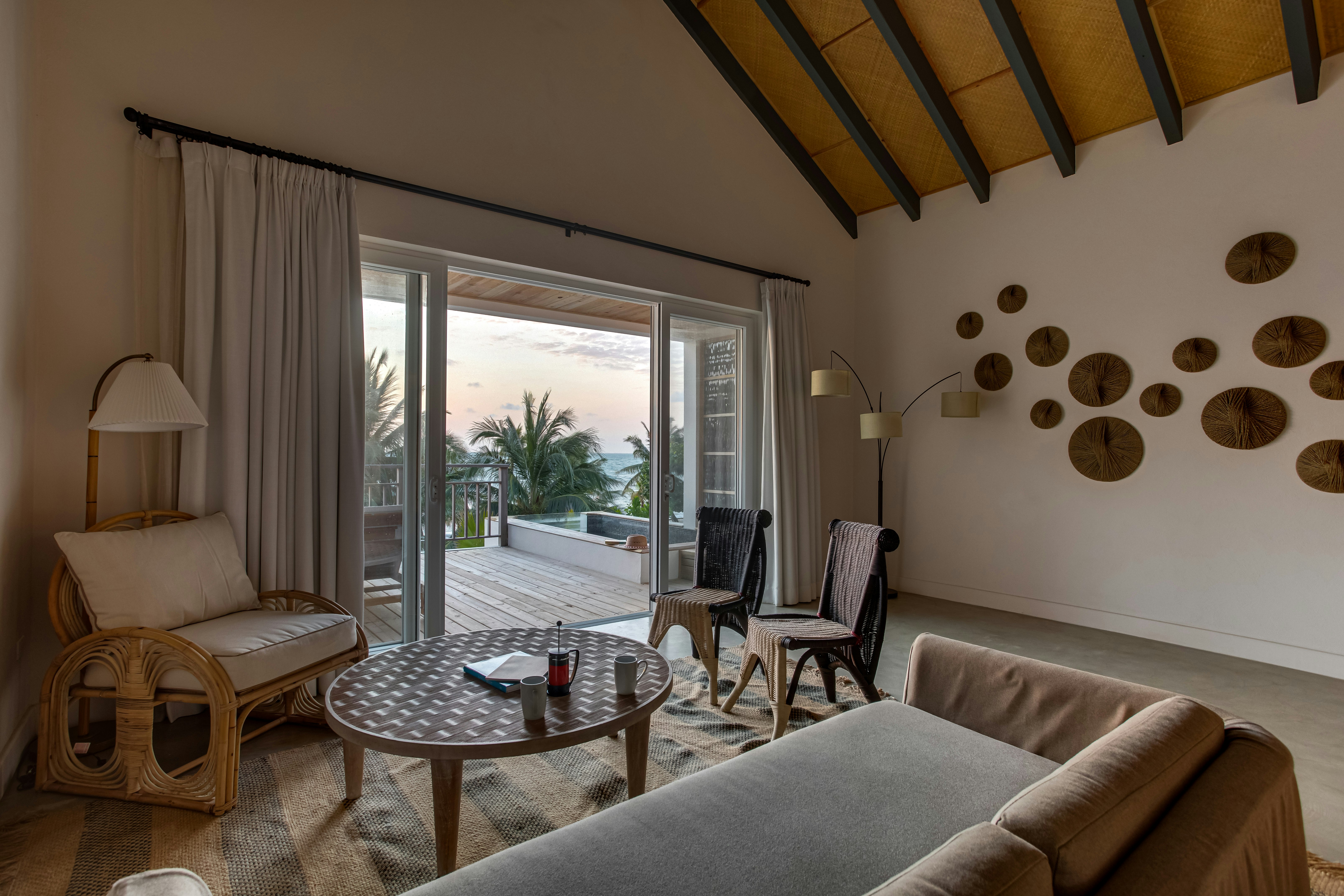 One Bedroom Oceanfront Villa - Living Area