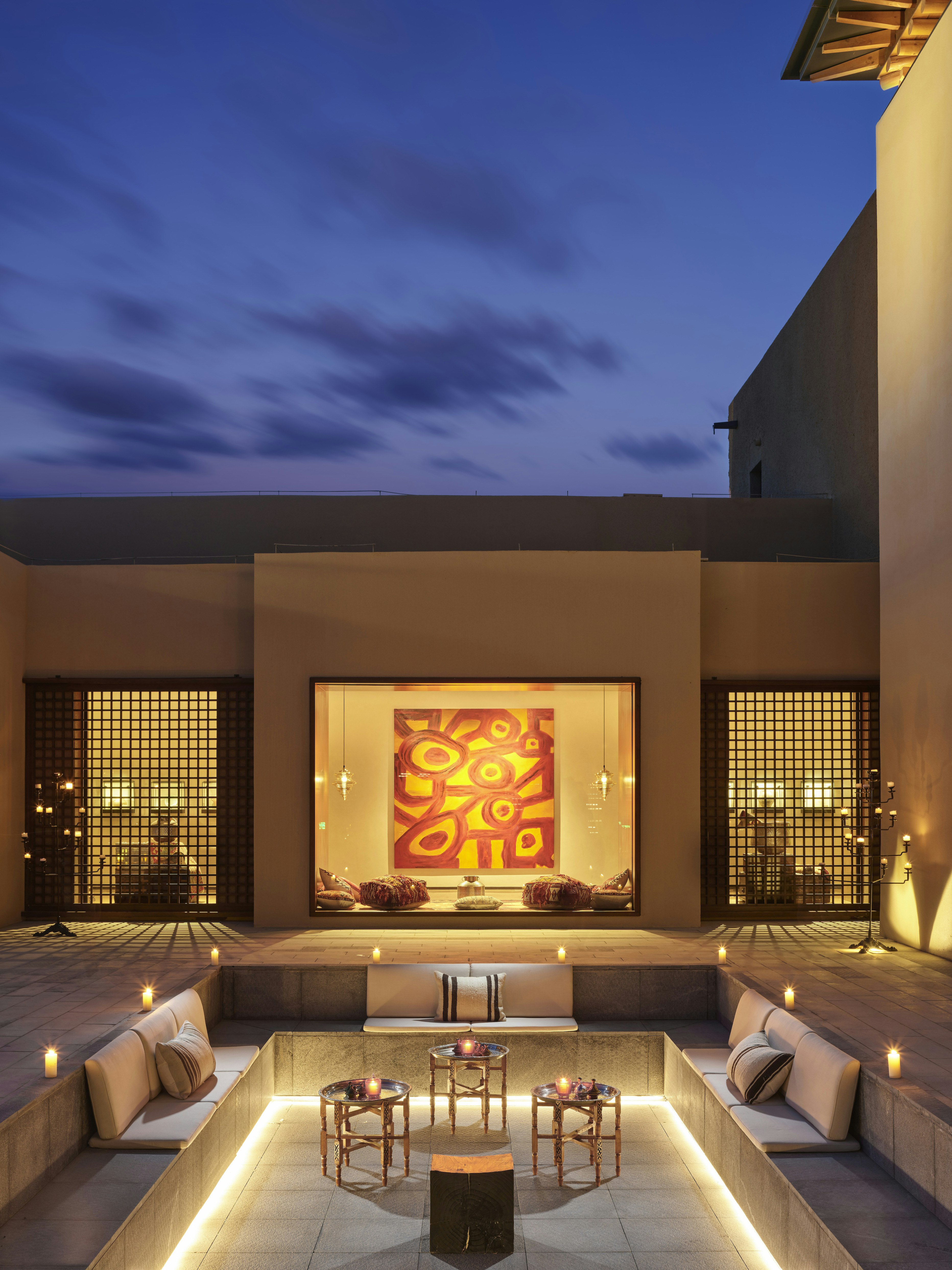 Hotel Main Courtyard Seating Area