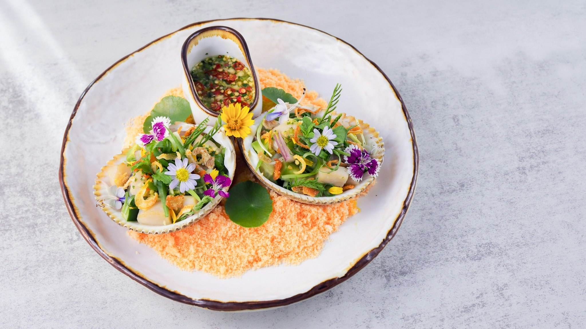 Baked Scallops with Thai Herbs