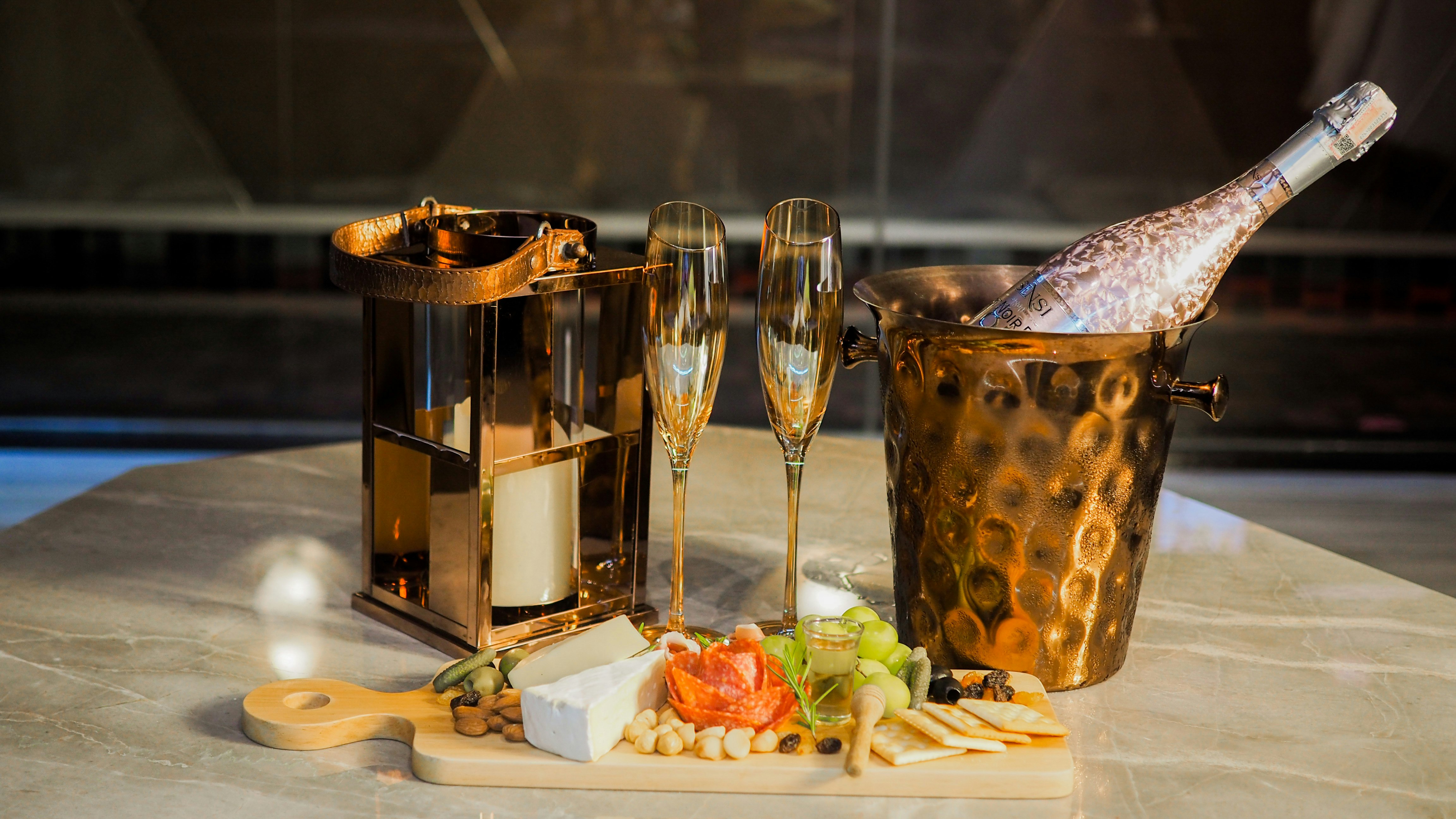 Opal Sparkling Wine & Cheese Platter