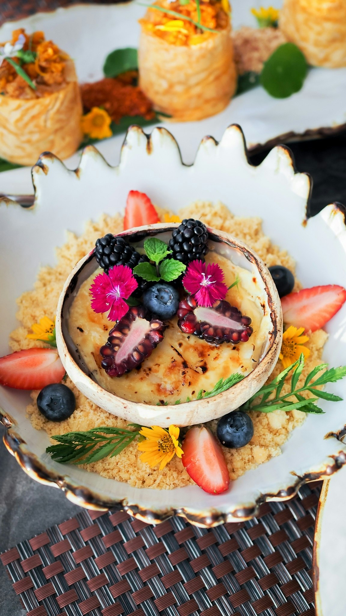 Burnt Coco Brûlée with Berries