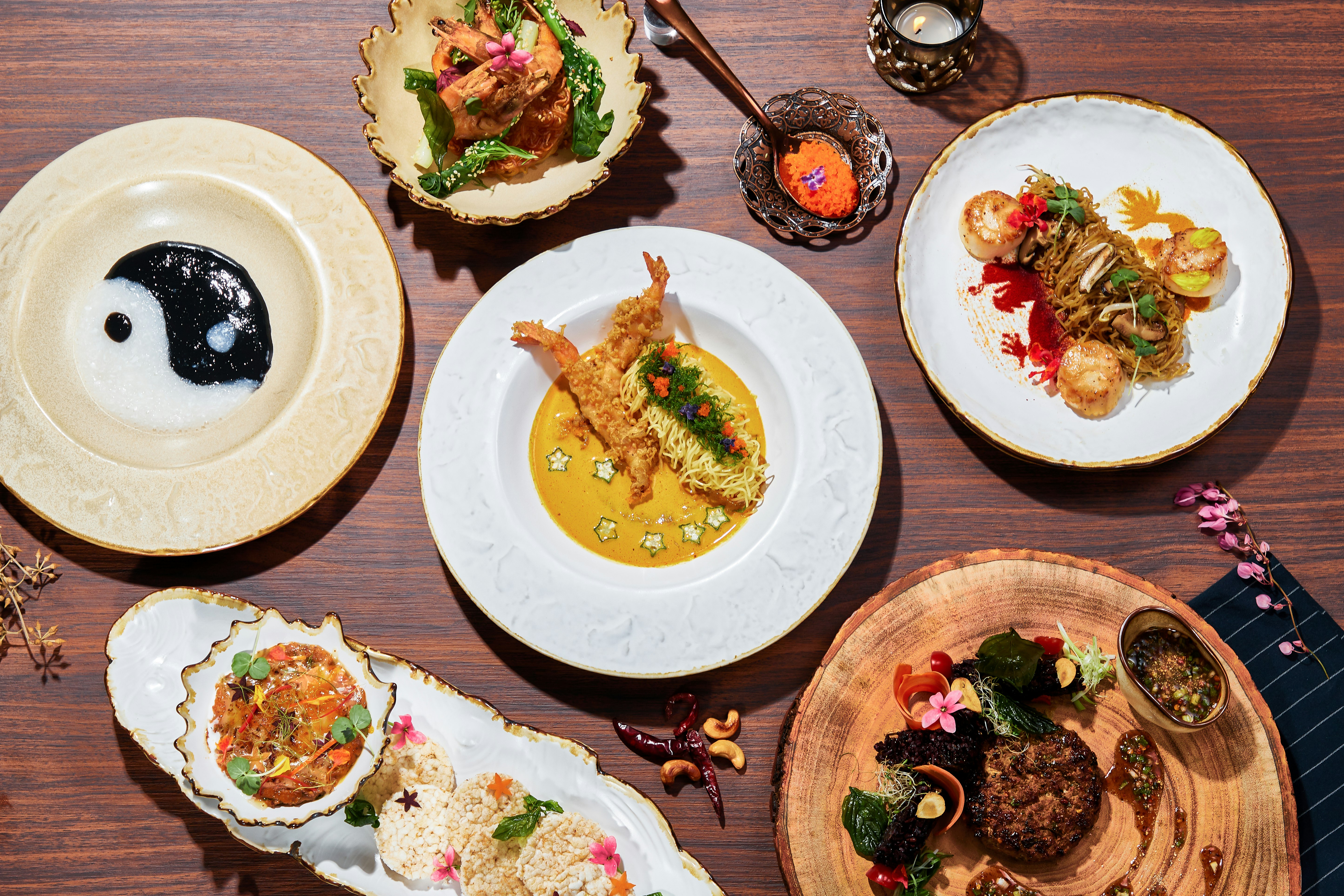 Dishes at Zaffiro Restaurant