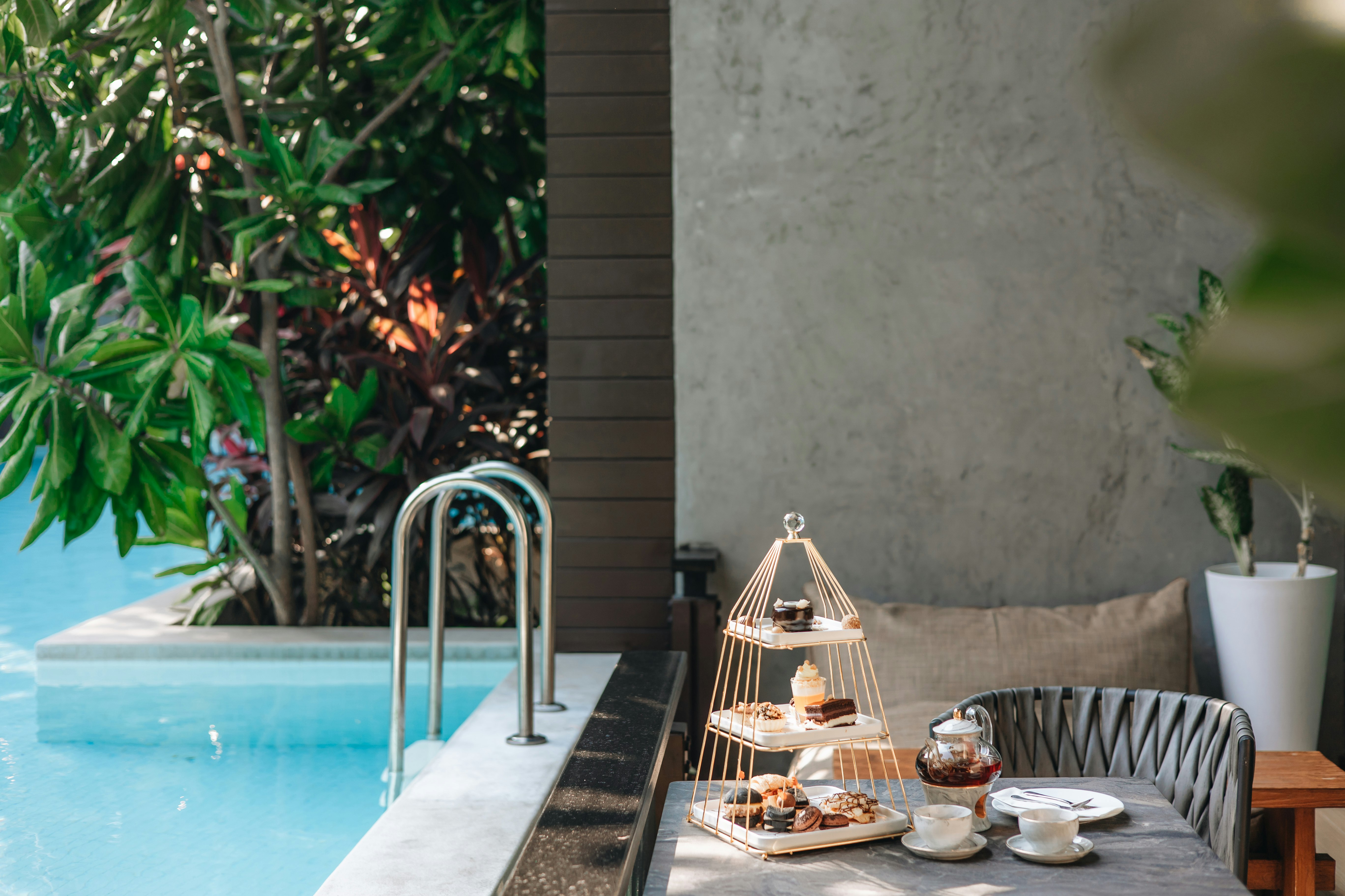 Afternoon Tea at Private Terrace Pool View