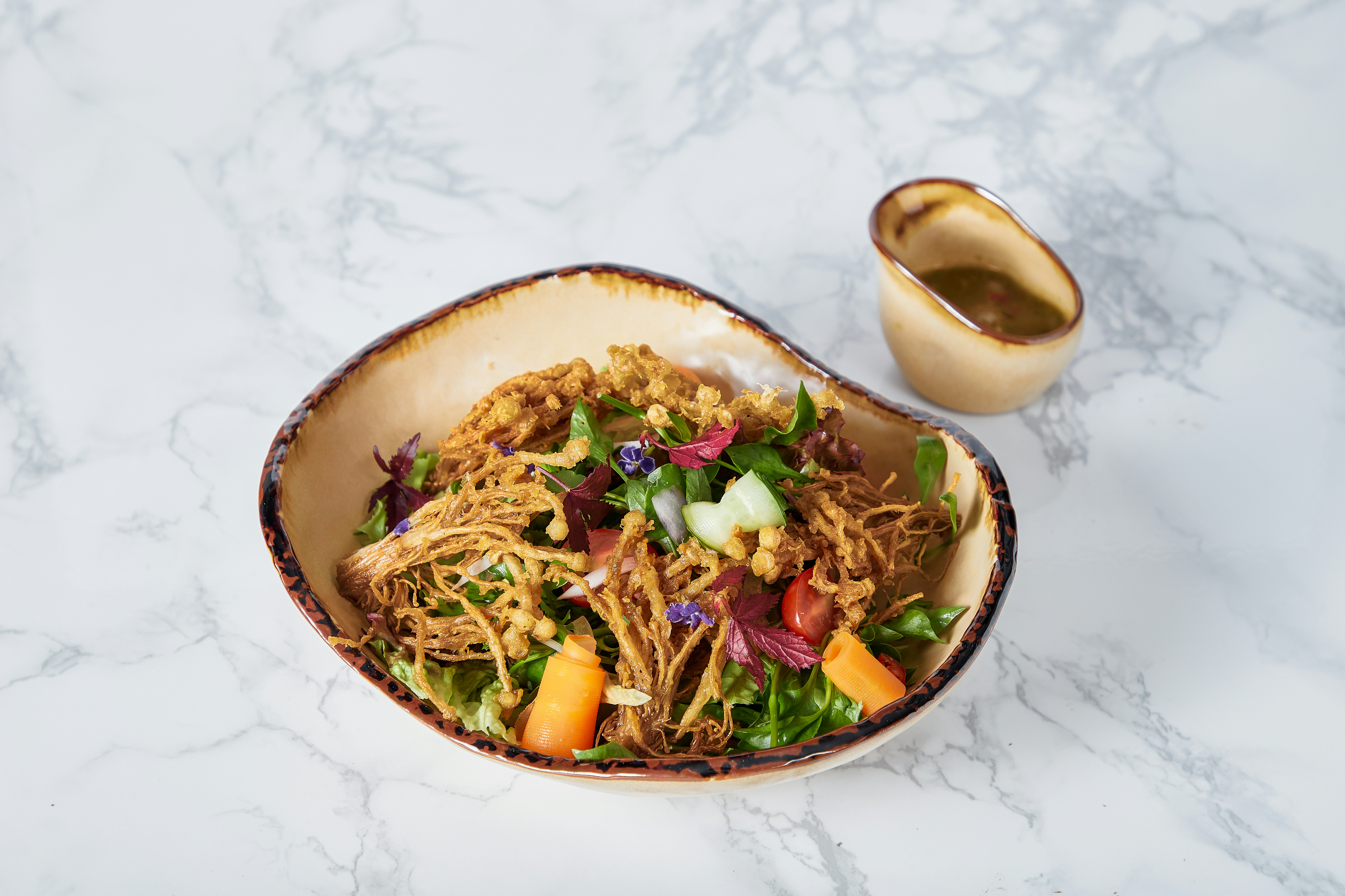 Enoki Mushroom Tempura Salad