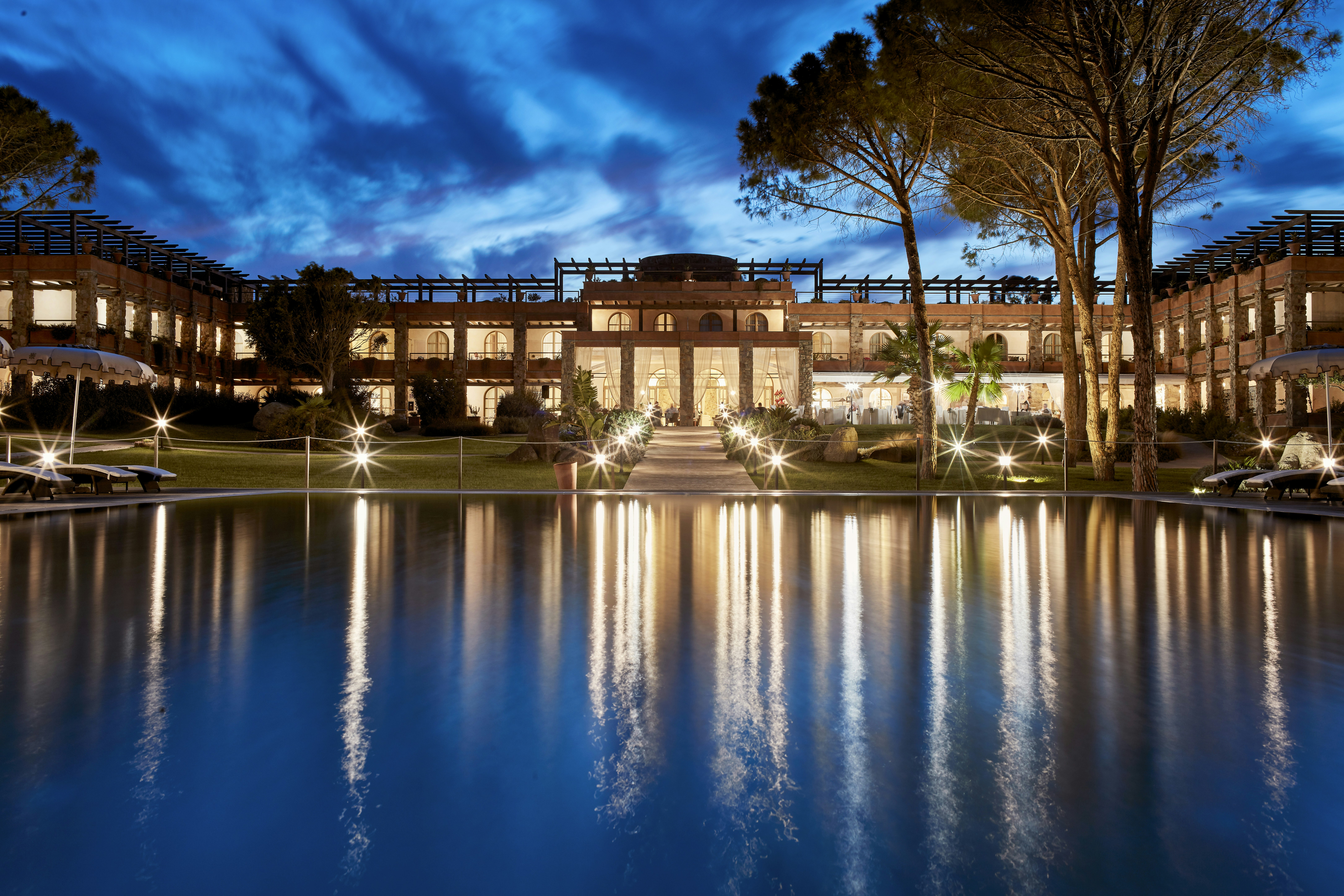 Hotel View At Night Time