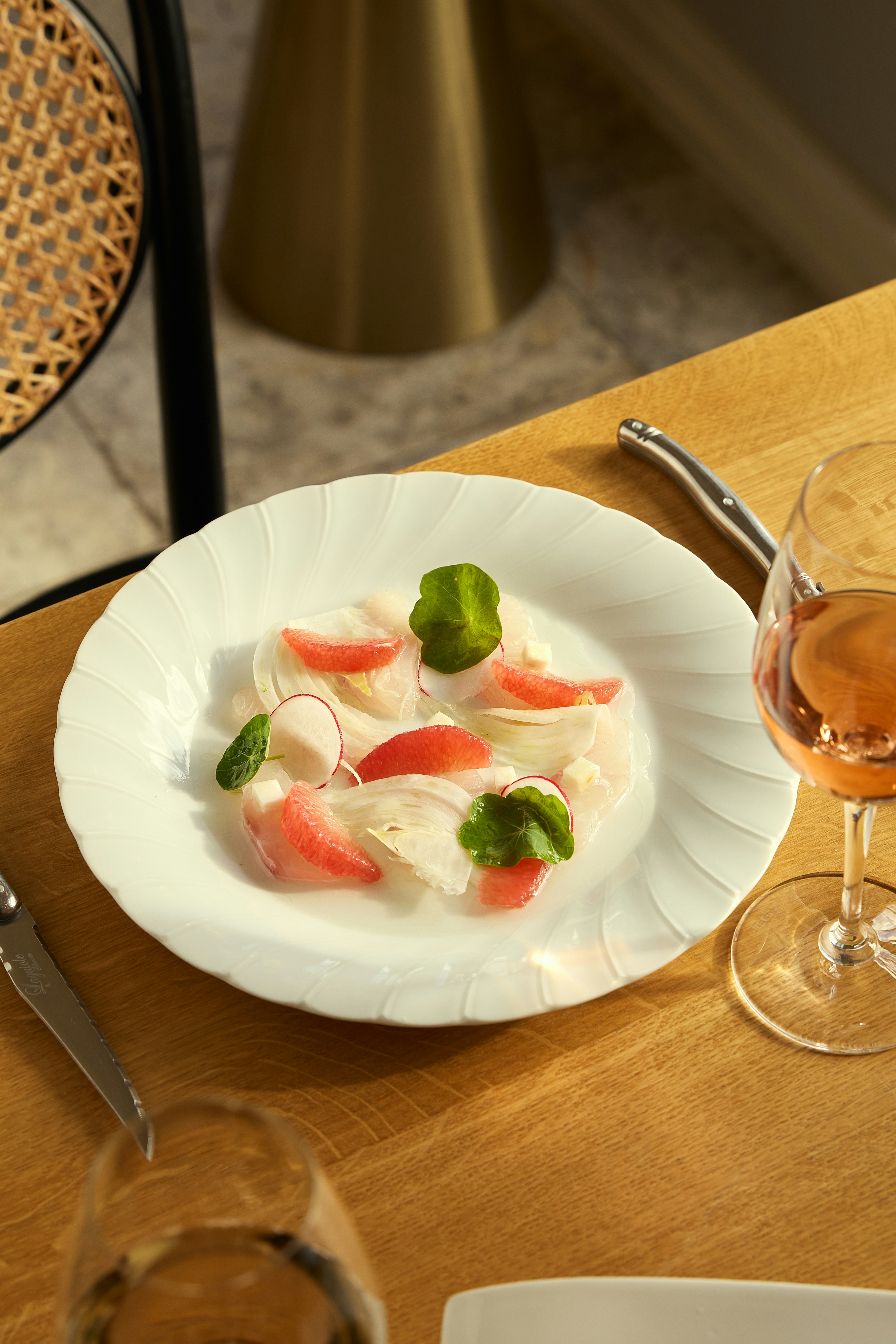 Le Mas Chef Citrus Cured Hiramasa Kingfish With Ruby Grapefruit And Fennel