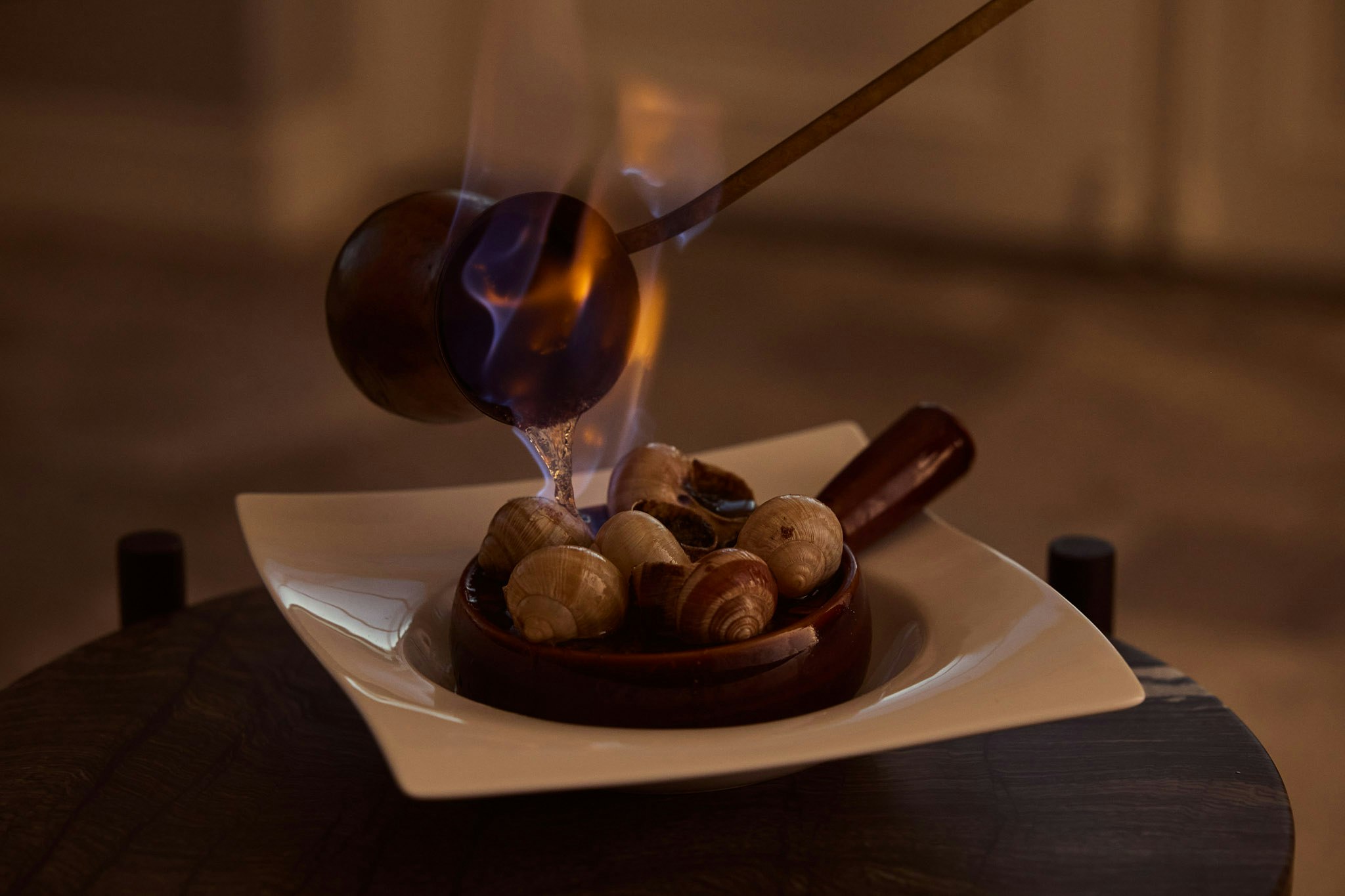 Le Mas Petit Repas Menu Escargot Flambe