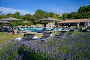 Sunbeds by the pool