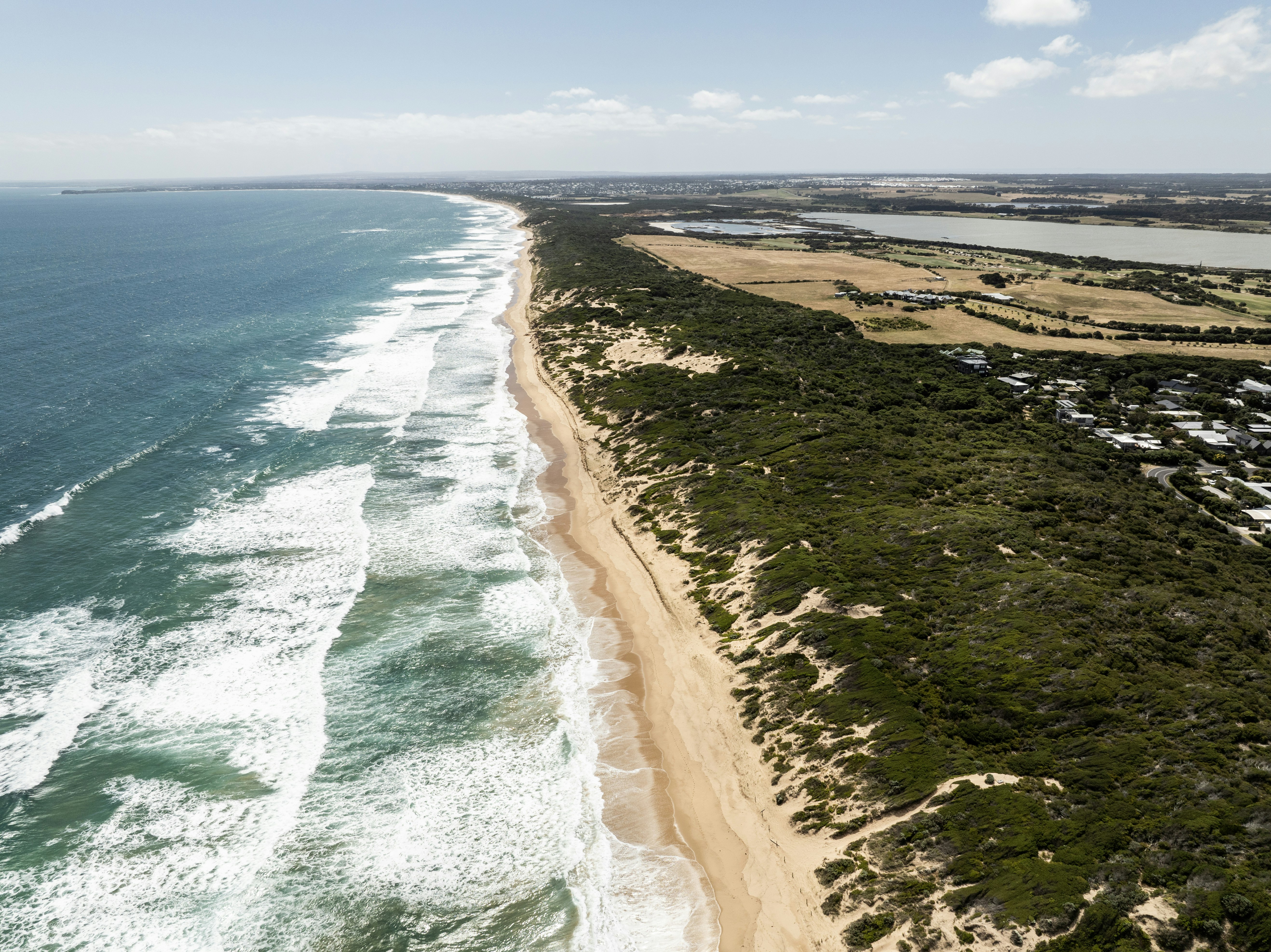 Aerial View Oceanfront Farm