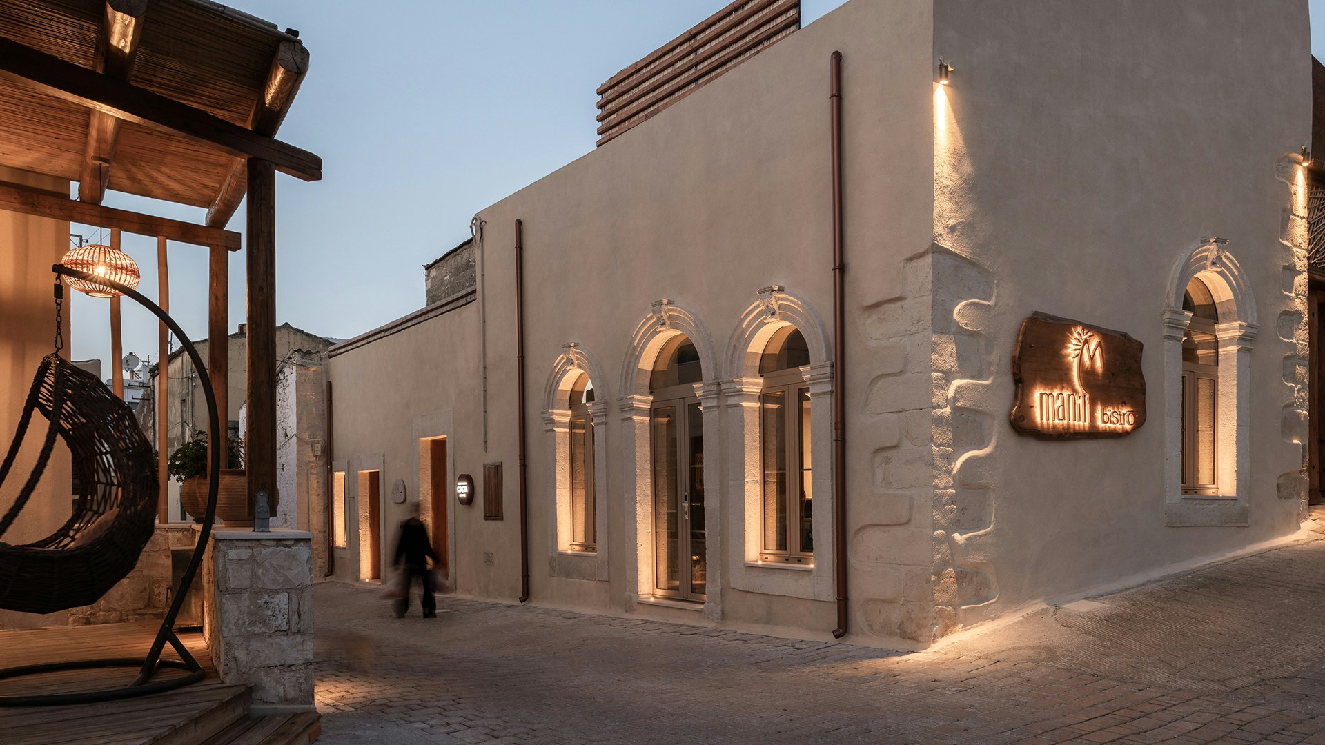 Charming evening ambiance outside Manili Bistro