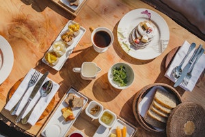 Fruit Platter and Pancakes