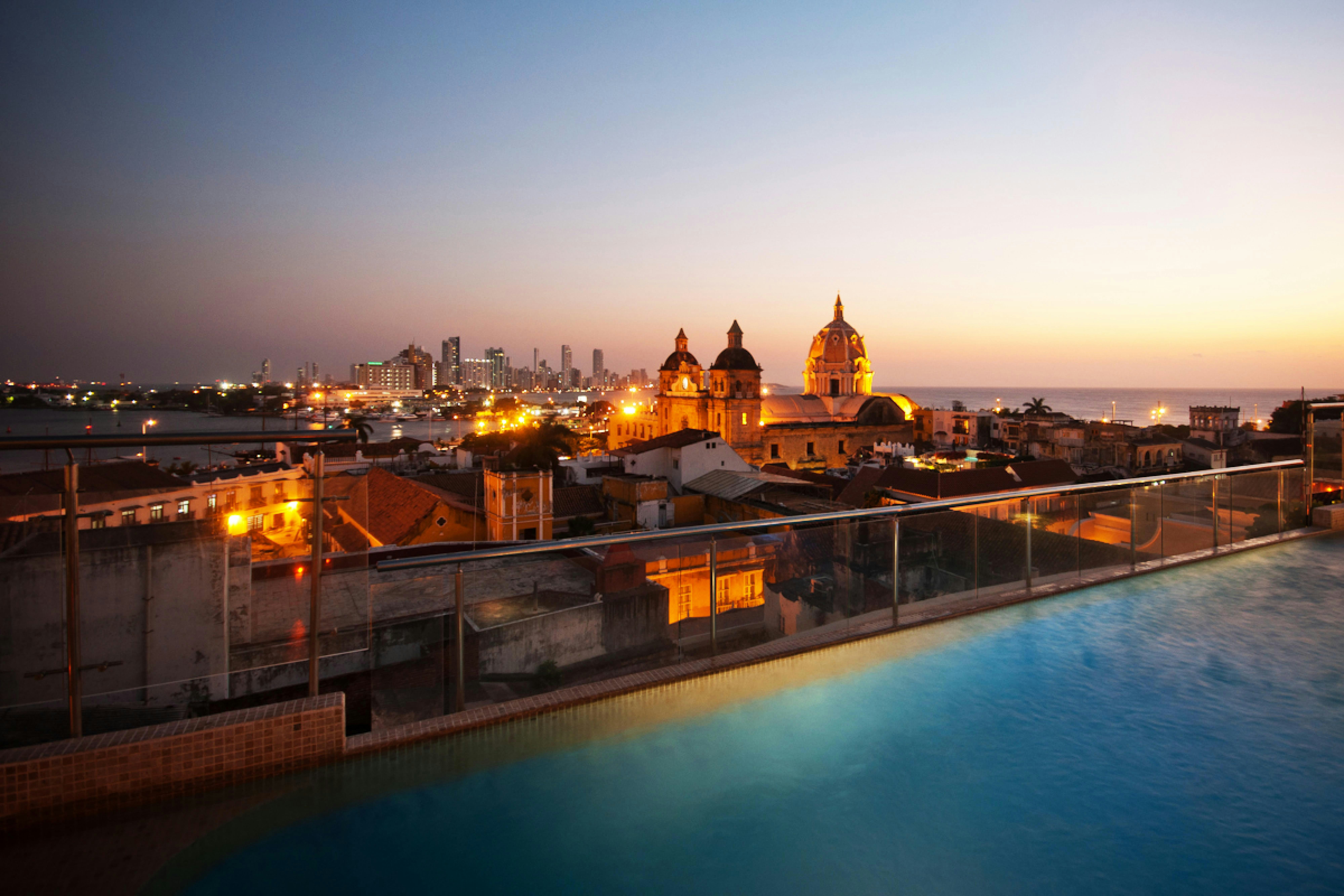Rooftop Pool at Sunset