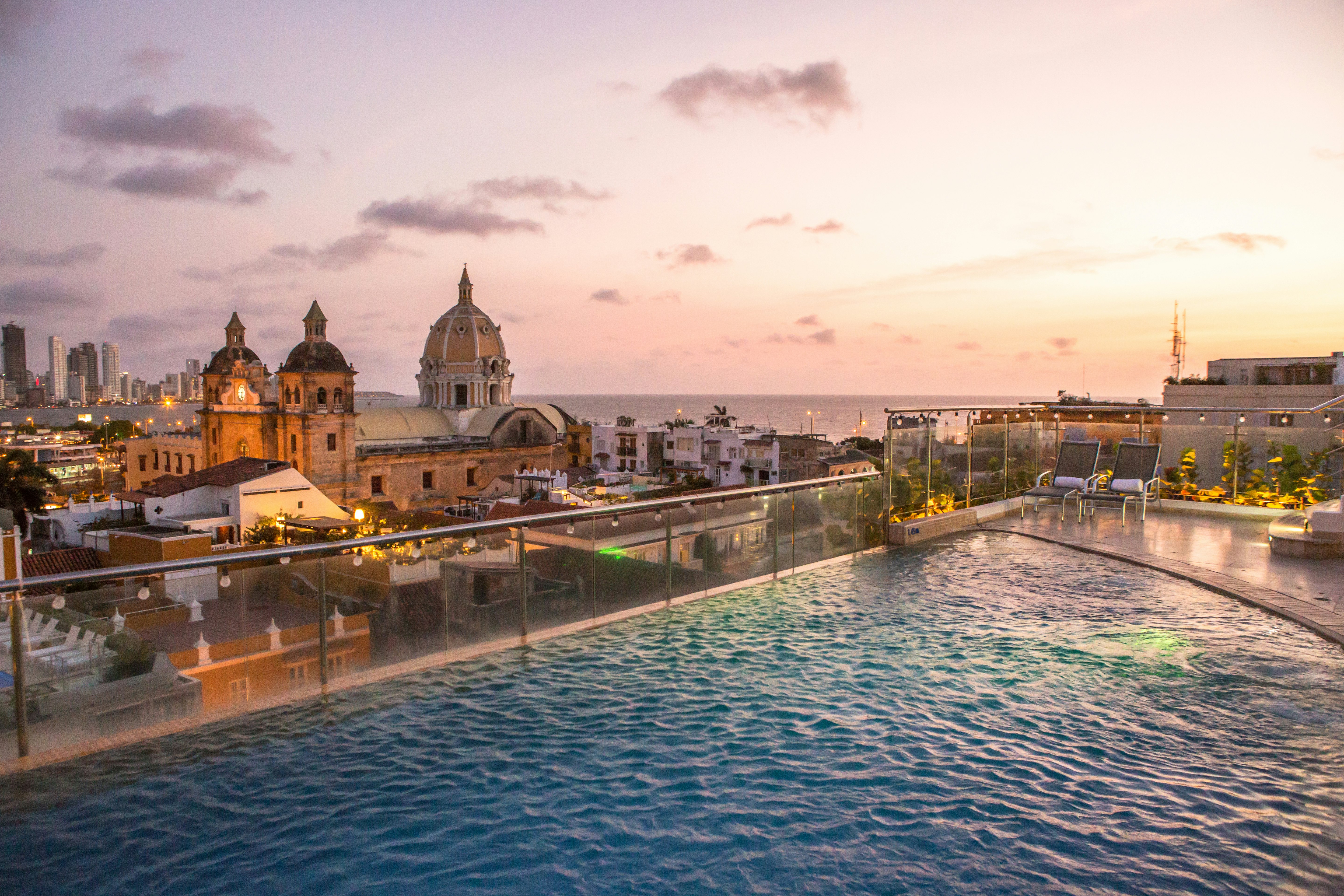 Rooftop Pool at Sunset